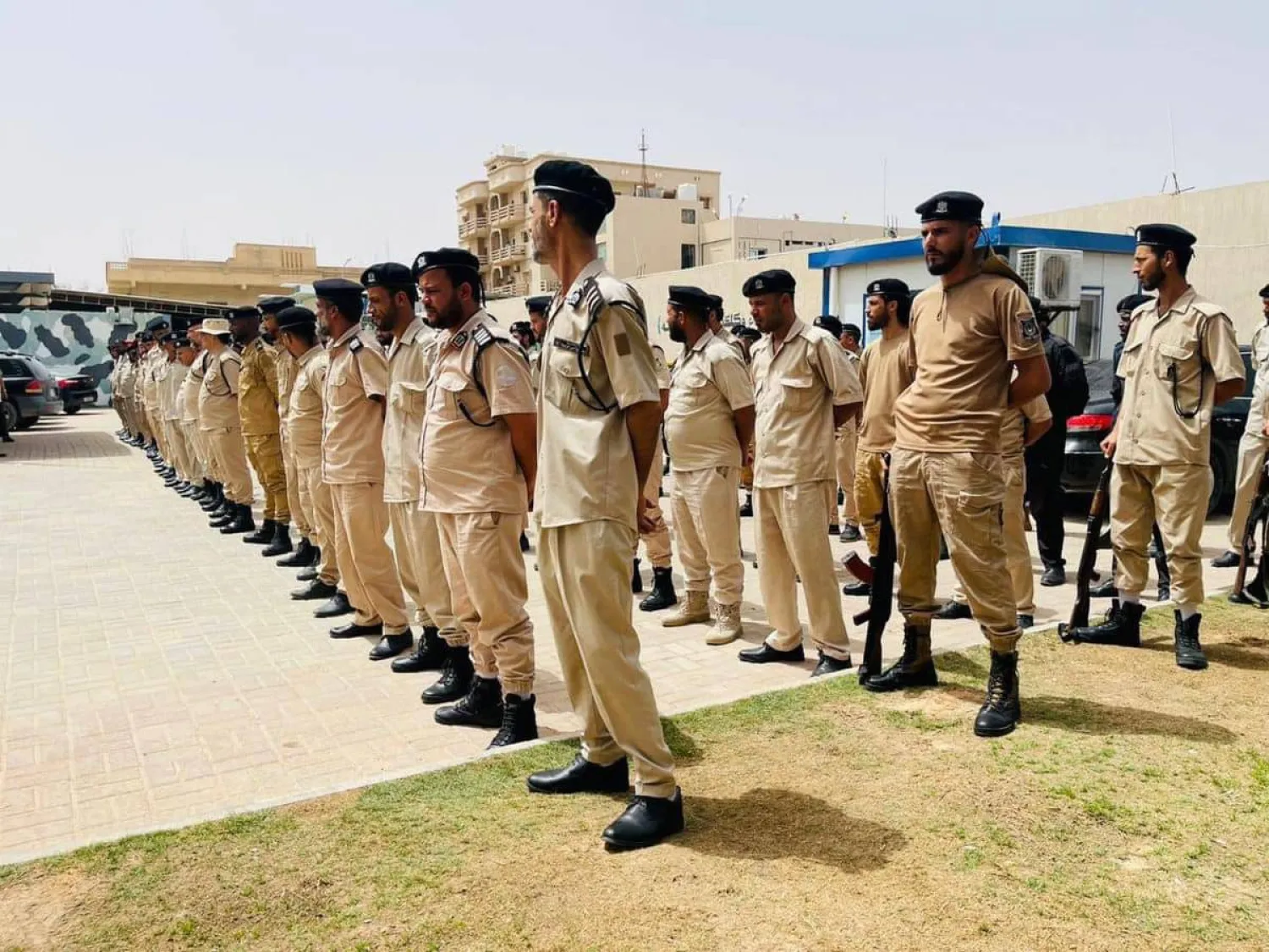 صورة بثتها وسائل إعلام محلية لعناصر مديرية أمن الزاوية بغرب ليبيا