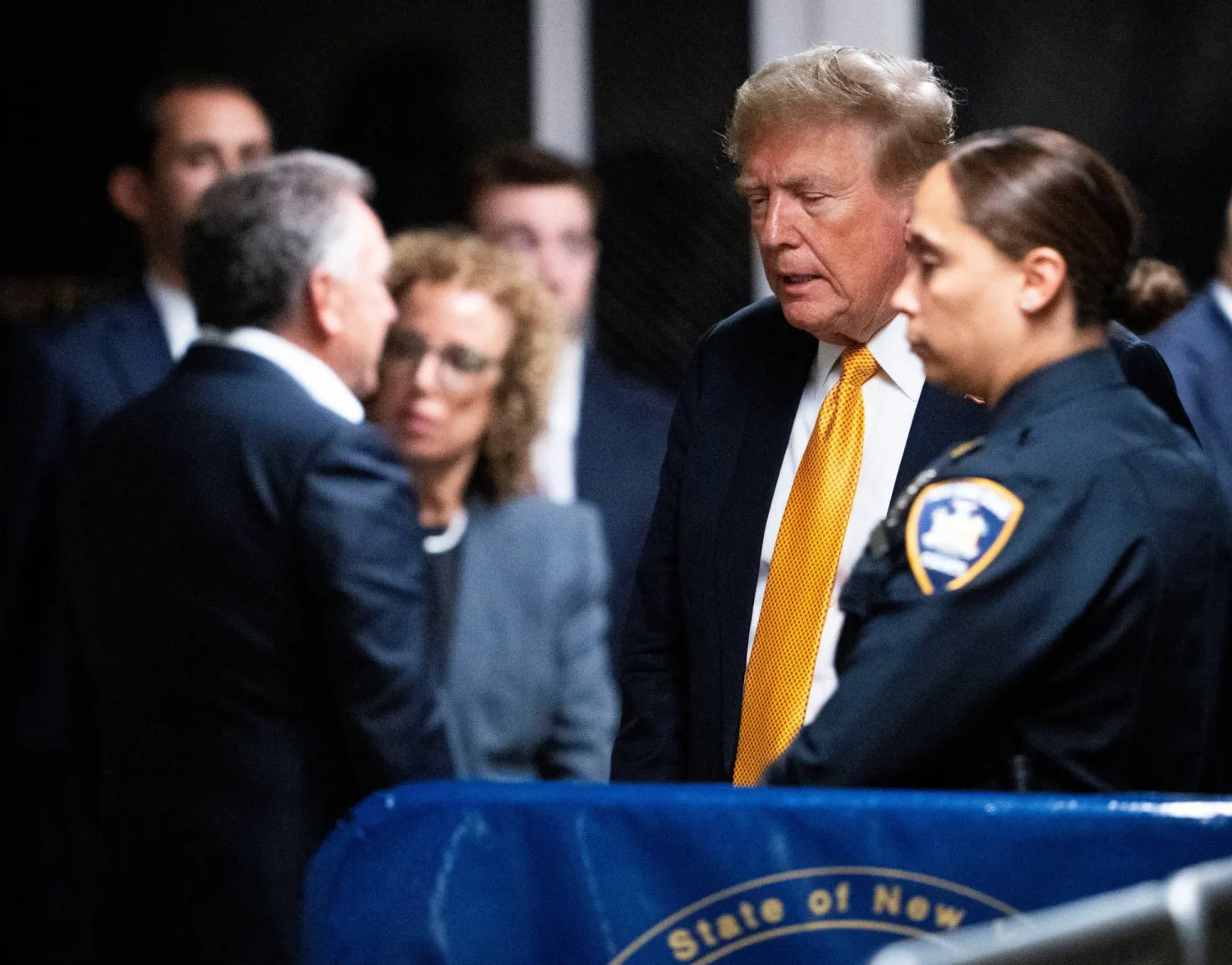 After huddling with his lawyers, Republican presidential candidate, former US President Donald Trump walks out of the courtroom to make remarks to the media, as the 12 jurors begin deliberating at his criminal trial at the New York State Supreme Court in New York, New York, Wednesday, May, 29, 2024. Doug Mills/Pool via REUTERS
