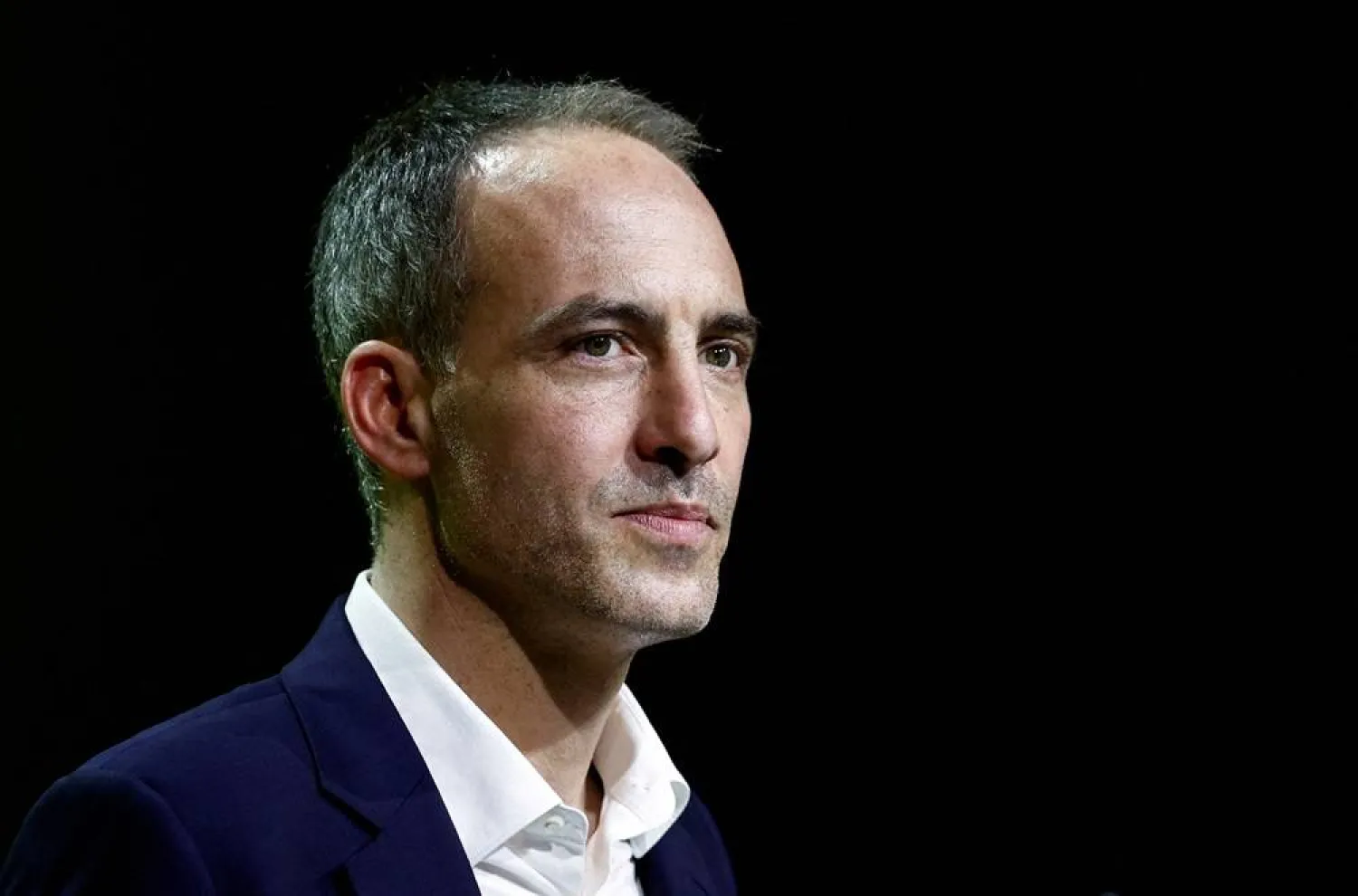 MEP Raphael Glucksmann, head of the joint list named "Reveiller l'Europe" of the French Socialist Party and "Place Publique" for the European elections, attends a campaign meeting for the European elections in Nantes, France, April 13, 2024. (Reuters)