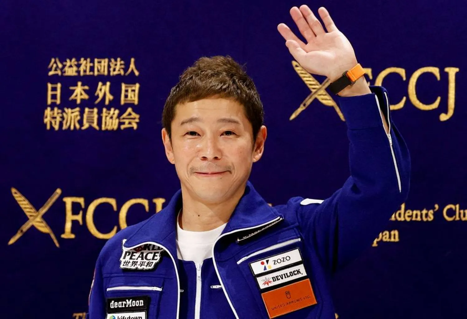 Japanese billionaire Yusaku Maezawa, who returned to Earth last month after a 12-day journey into space, attends a news conference after returning to Japan, at the Foreign Correspondents' Club of Japan, in Tokyo, Japan January 7, 2022. (Reuters) 