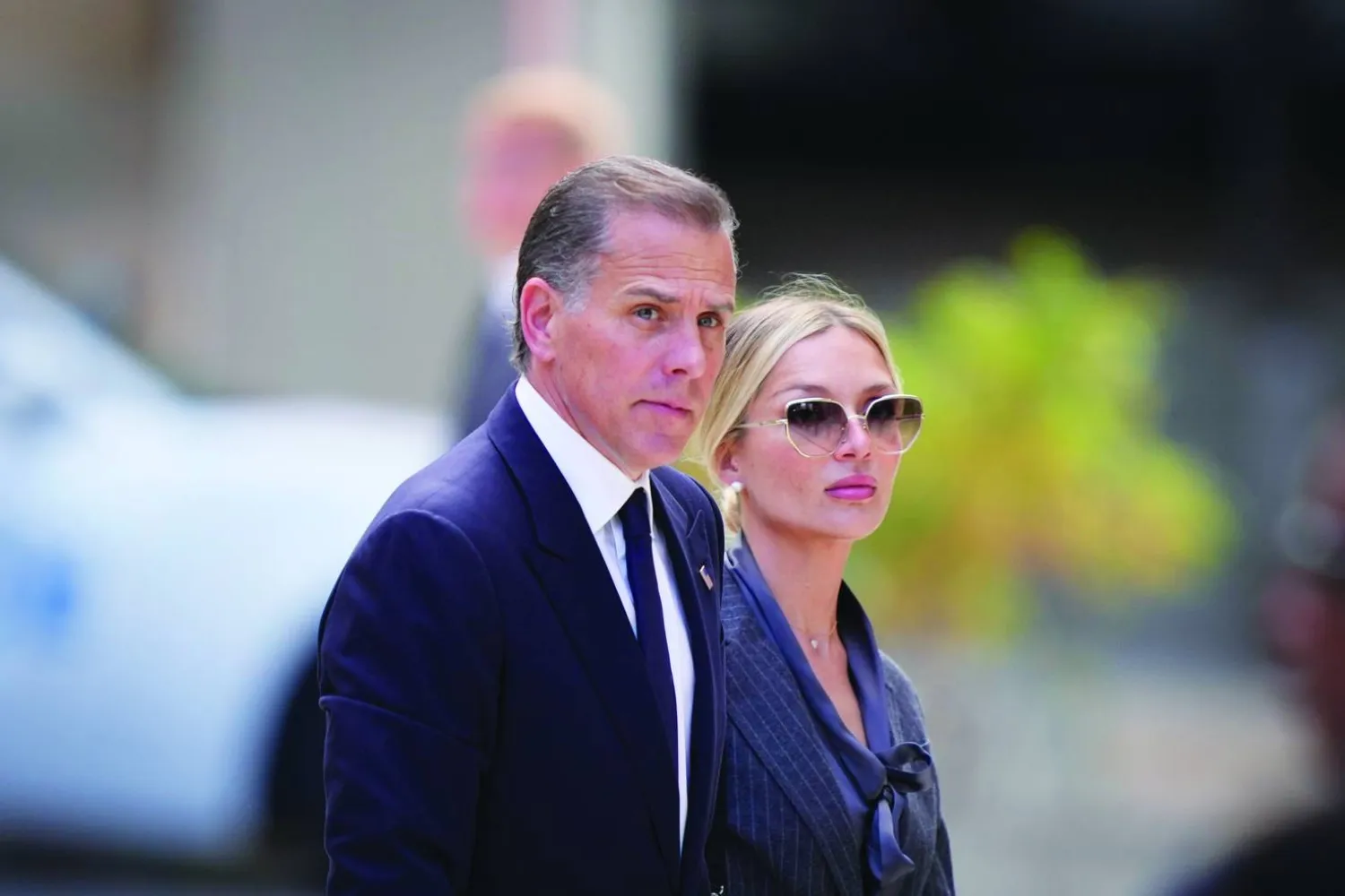 Hunter Biden arrives at federal court, with his wife Melissa Cohen Biden, Monday, June 3, 2024, in Wilmington, Del. (AP Photo/Matt Rourke)