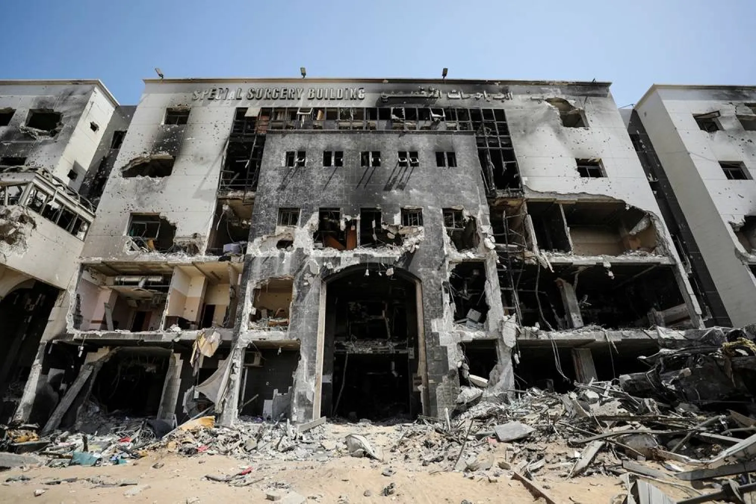 A view shows the damaged Al Shifa Hospital after Israeli forces withdrew from the hospital and the area around it following a two-week operation, amid the ongoing conflict between Israel and Hamas, in Gaza City April 2, 2024. (Reuters) 