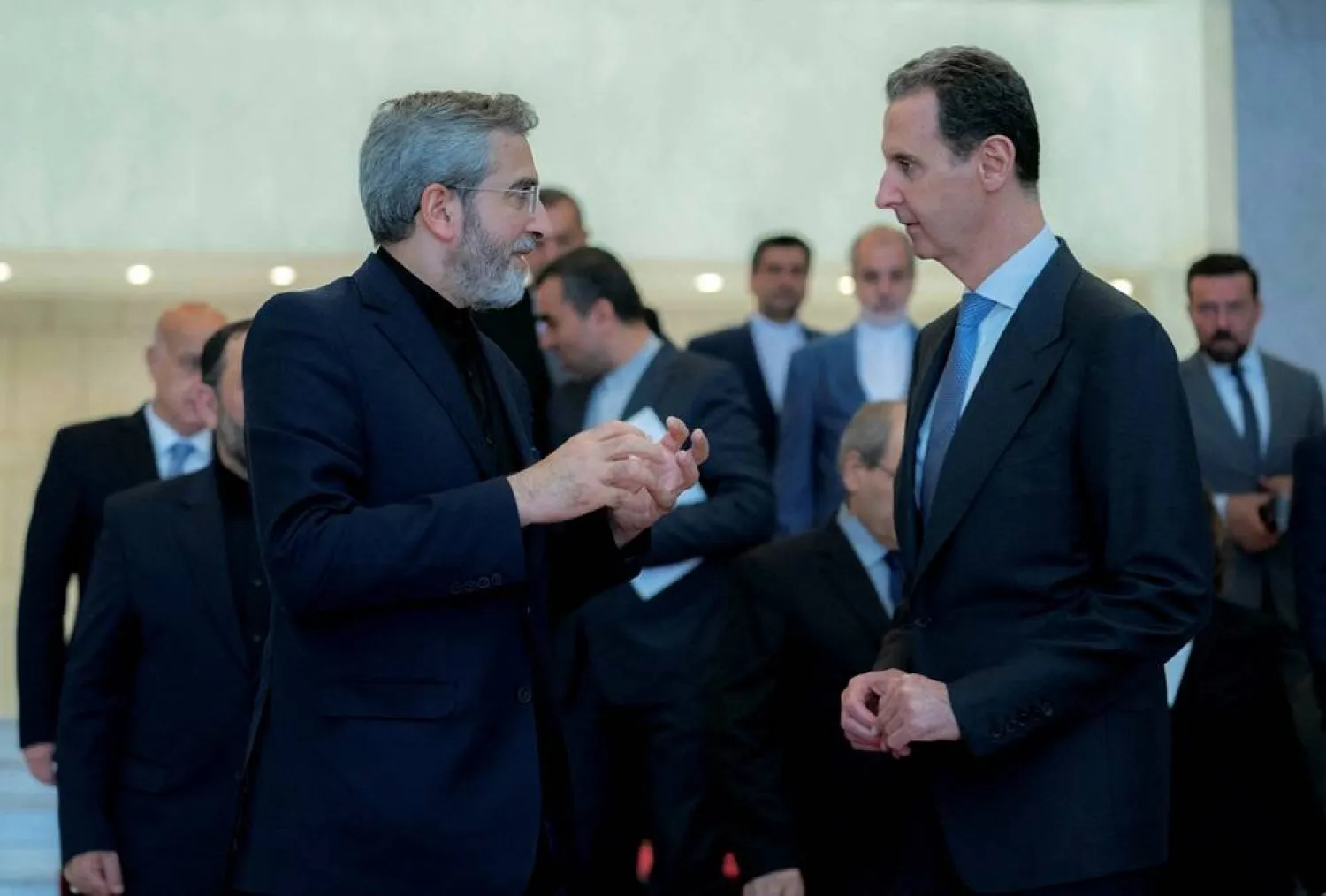Syria's President Bashar al-Assad meets with Ali Bagheri Kani, Iran's acting foreign minister, in Damascus, Syria June 4, 2024 in this handout image. (SANA/Handout via Reuters) 