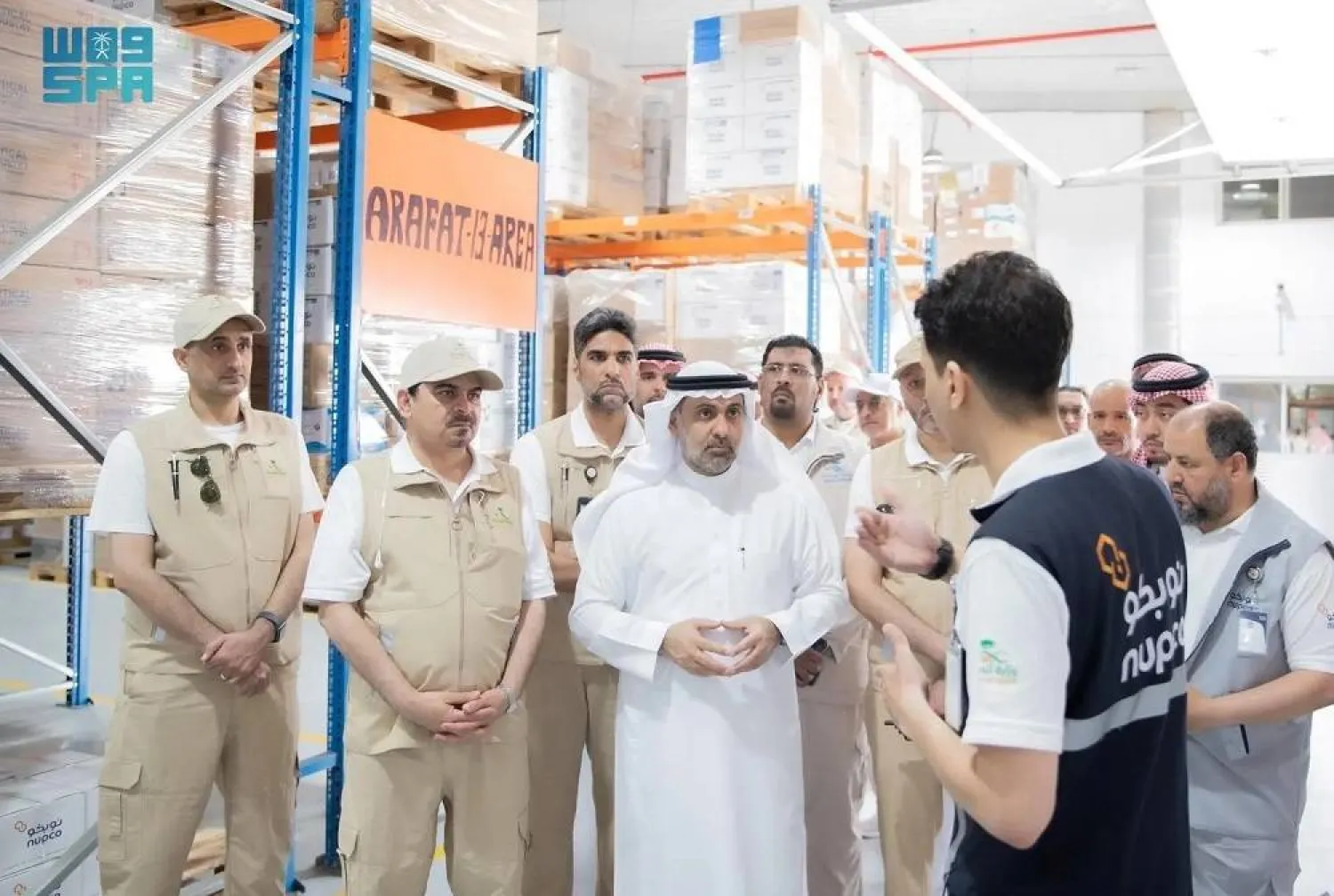 Saudi Minister of Health Fahd bin Abdurrahman Al-Jalajel is seen during his inspection tour. (SPA)