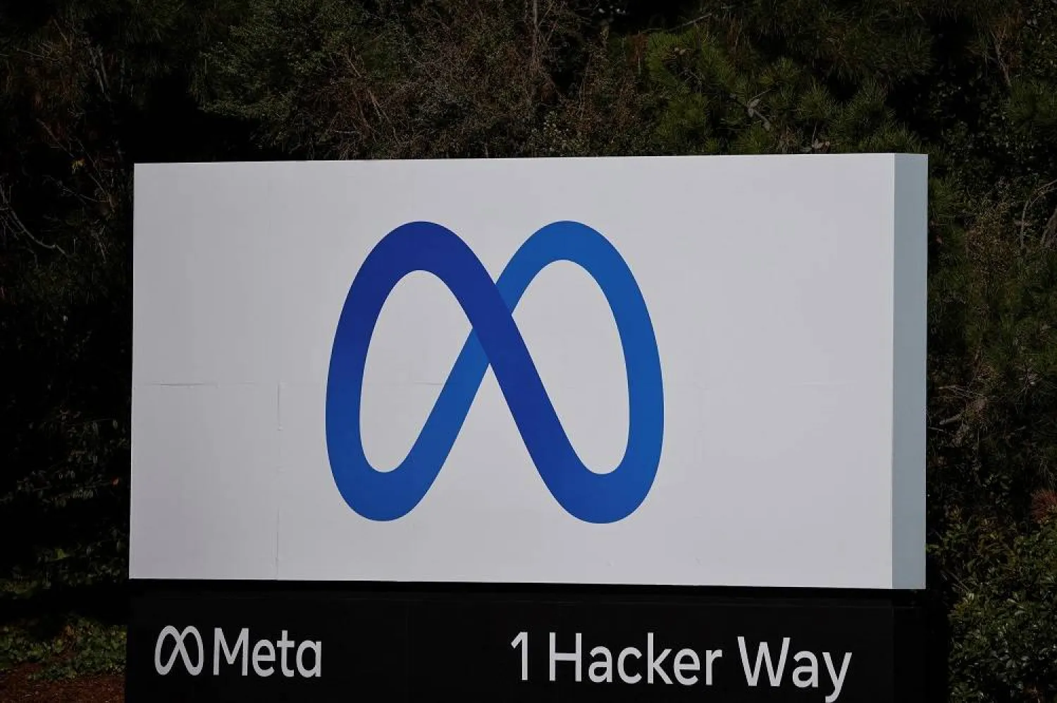 A sign of Meta, the new name for the company formerly known as Facebook, is seen at its headquarters in Menlo Park, California, US, October 28, 2021. (Reuters) 