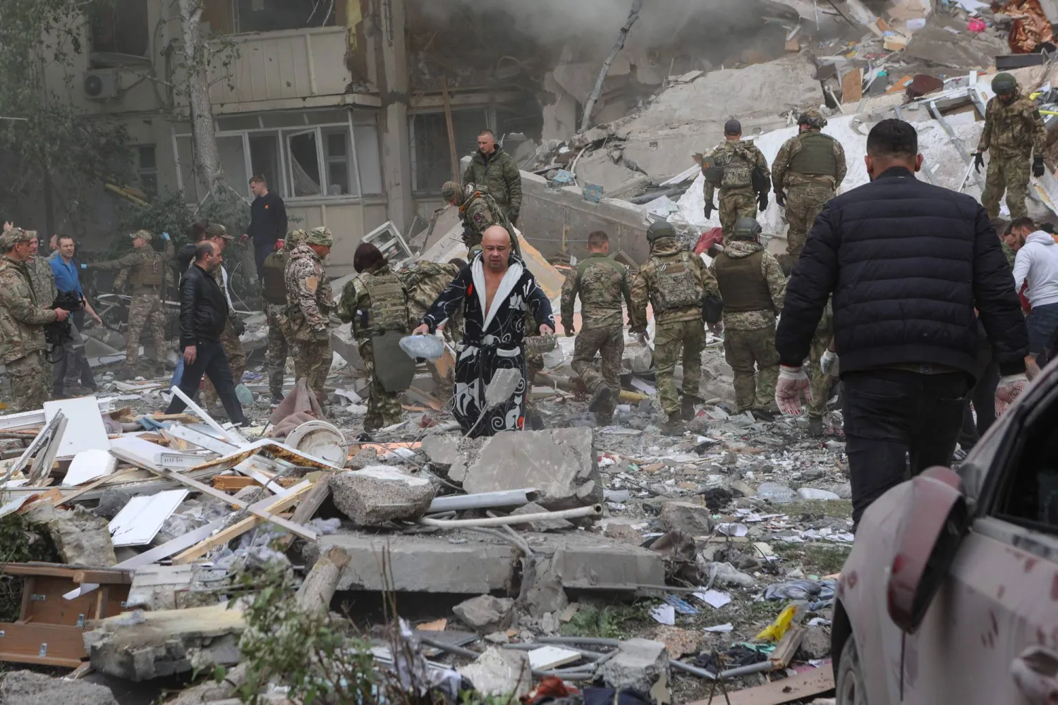 دمار ناتج عن غارة أوكرانية في بيلغورود (أ.ف.ب)