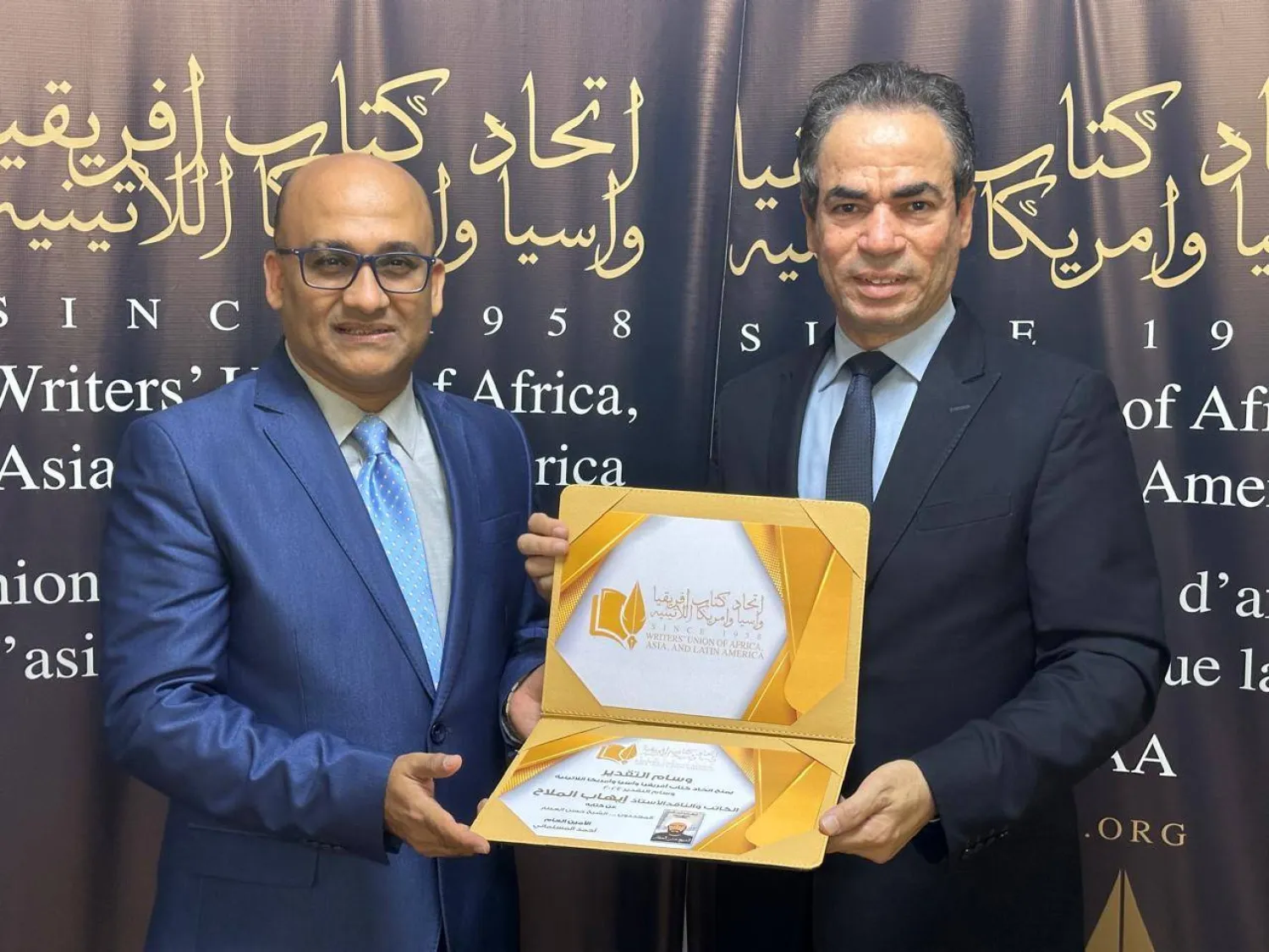 اتحاد كتاب أفريقيا وآسيا وأميركا اللاتينية يكرم الباحث إيهاب الملاح (اتحاد كتاب أفريقيا وآسيا)