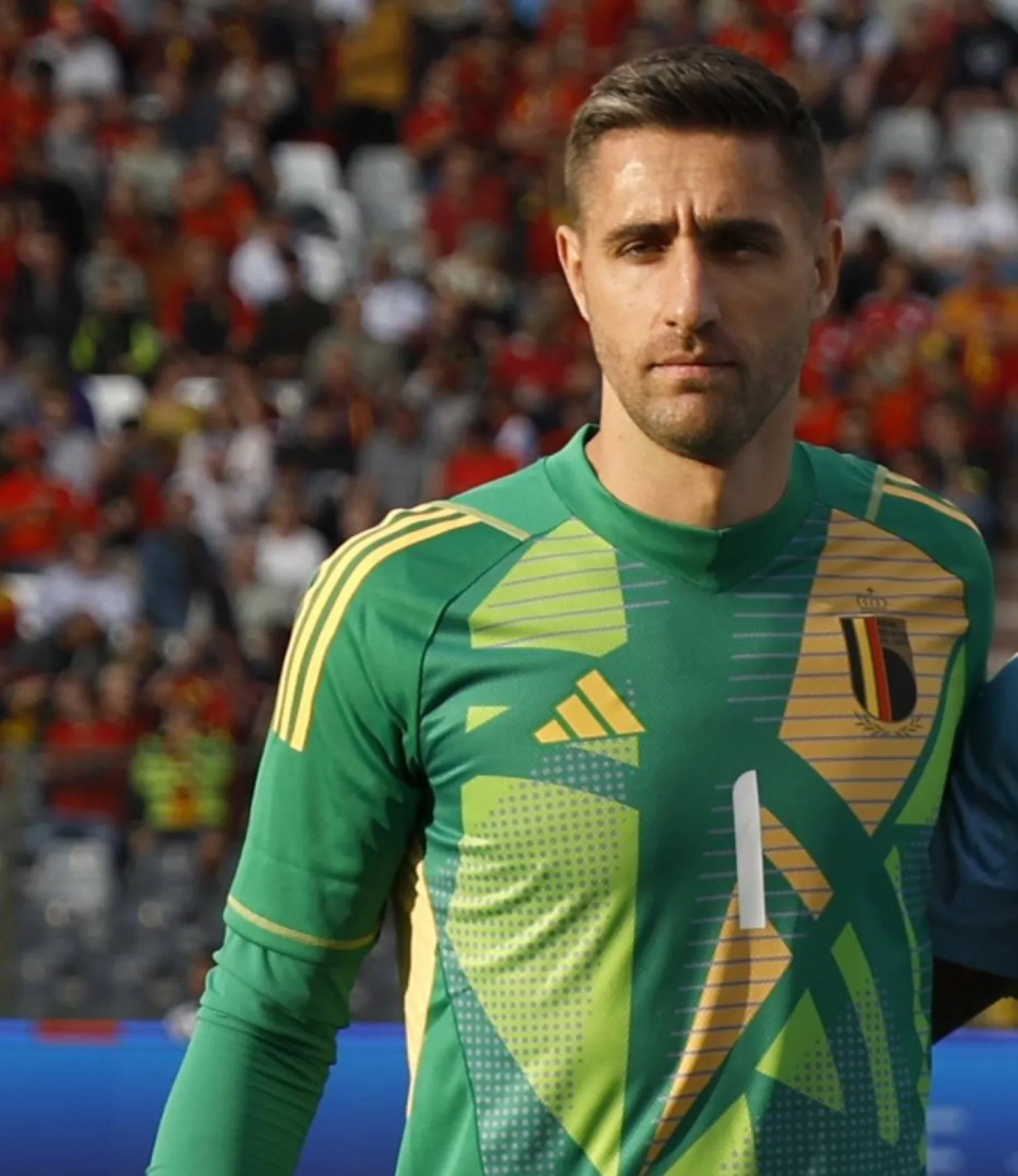 كوين كاستيليس في إحدى المباريات الودية لمنتخب بلجيكا استعداداً لكأس أمم أوروبا (أ.ب)