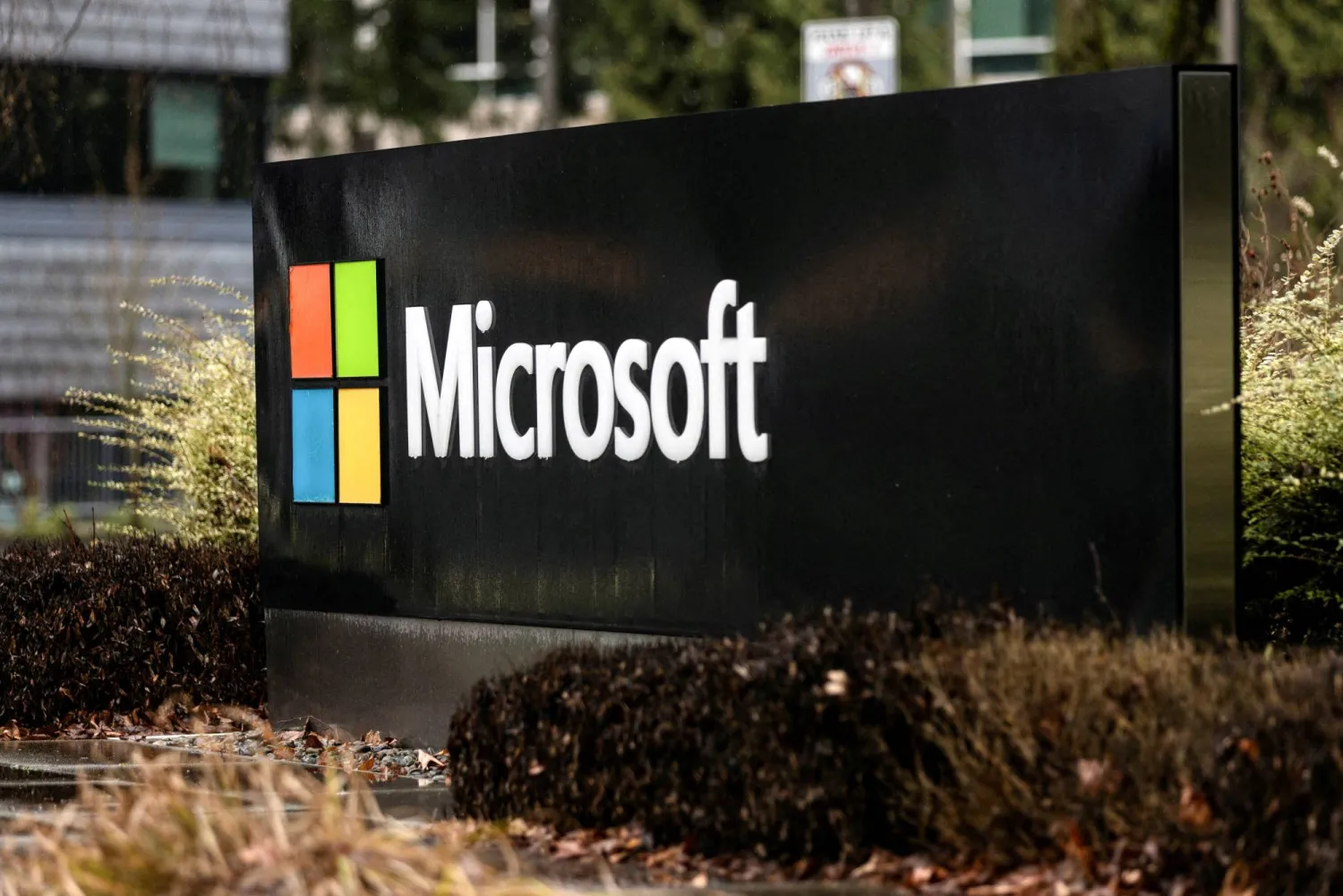 FILE PHOTO: Microsoft signage is seen at the company's headquarters in Redmond, Washington, US, January 18, 2023. REUTERS/Matt Mills McKnight/File Photo