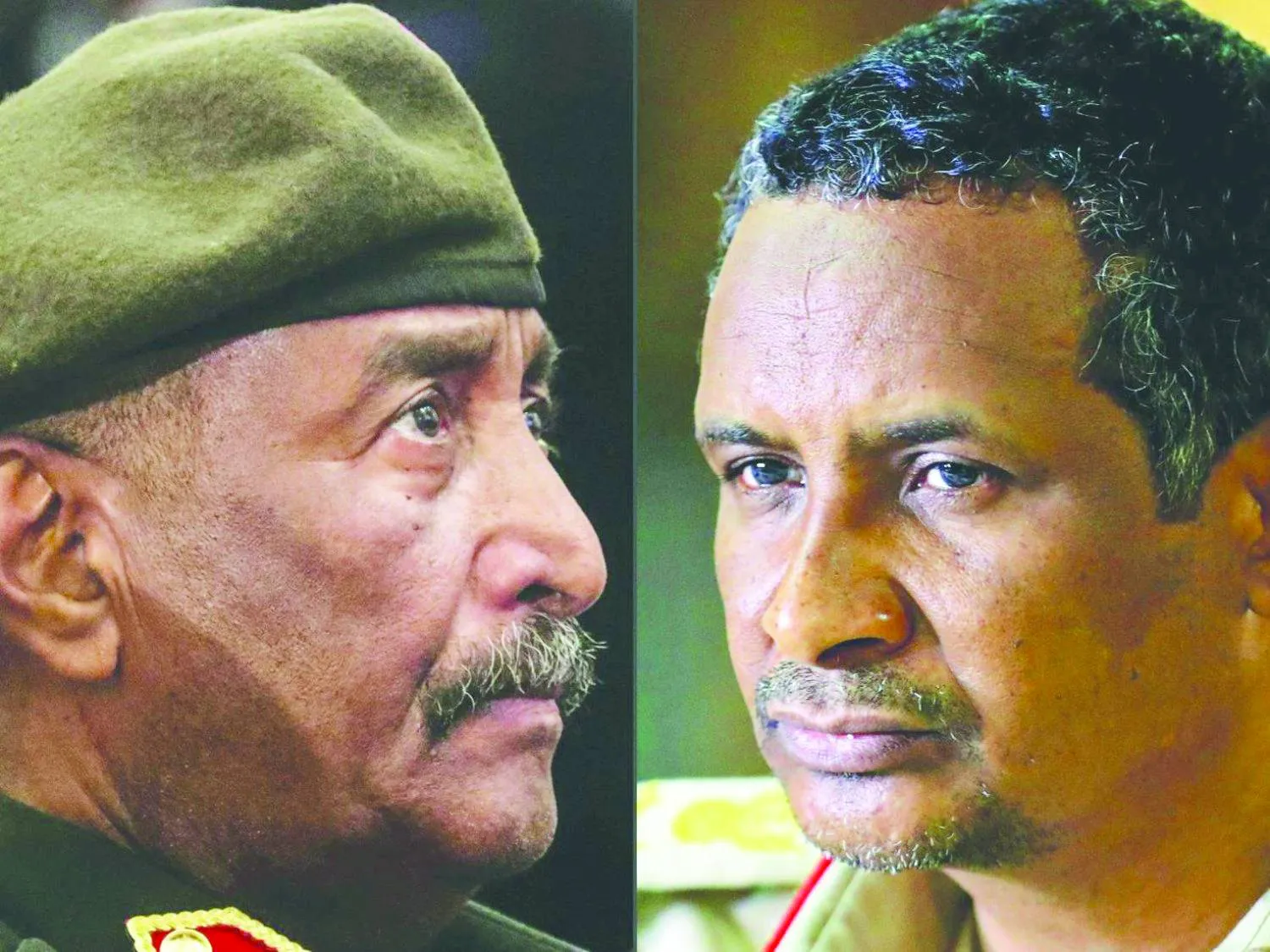 قائد الجيش عبد الفتاح البرهان (يسار) وقائد «قوات الدعم السريع» محمد حمدان دقلو «حميدتي» (أرشيفية)