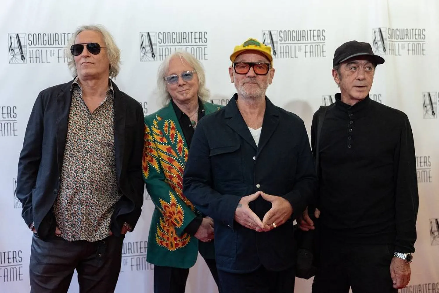Rock band R.E.M Peter Buck, Mike Mills, Michael Stipe and Bill Berry attend the 2024 Songwriters Hall of Fame Inductions and gala in New York City, US, June 13, 2024. (Reuters)