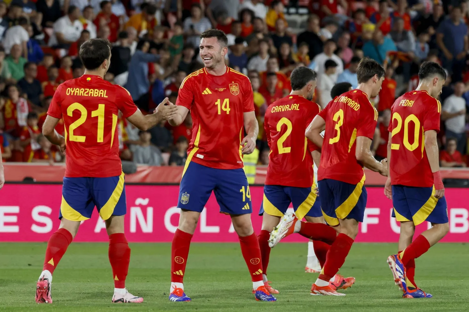 مدرب إسبانيا رفض التصريح بأسباب إبعاده للمدافع لابورت (إ.ب.أ)