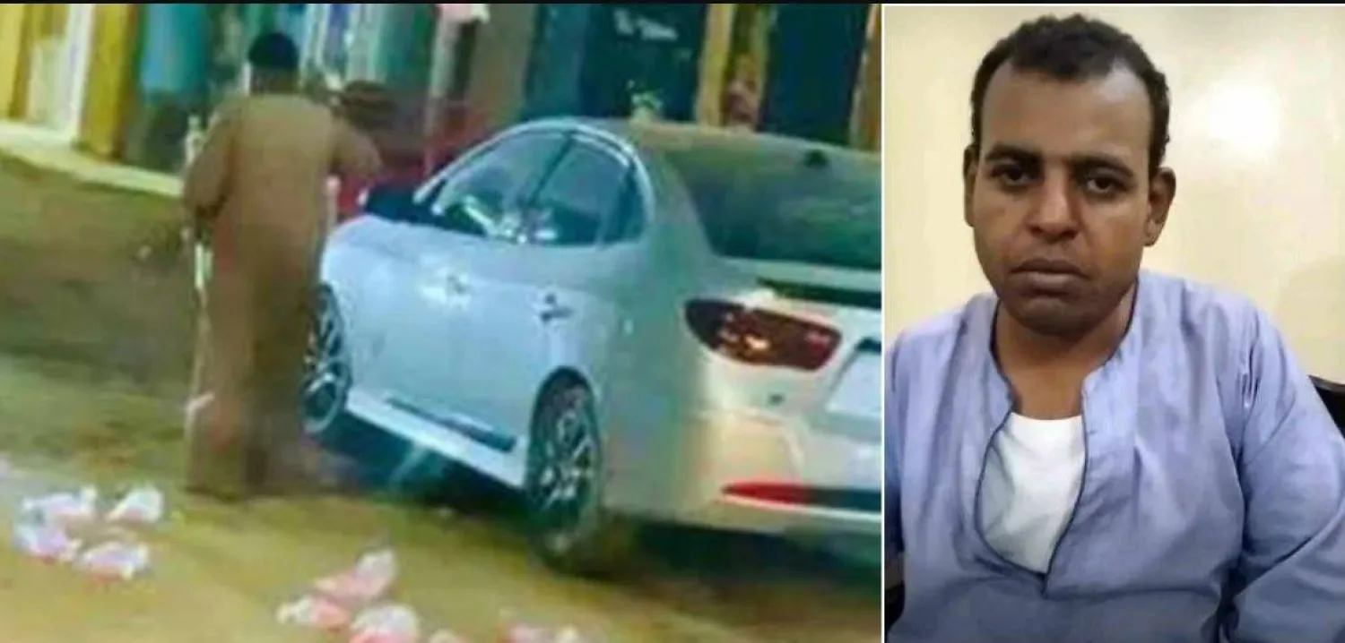 بائع الحلوى كما ظهر في الفيديو وعلى اليمين صورة له (وسائل إعلام محلية)