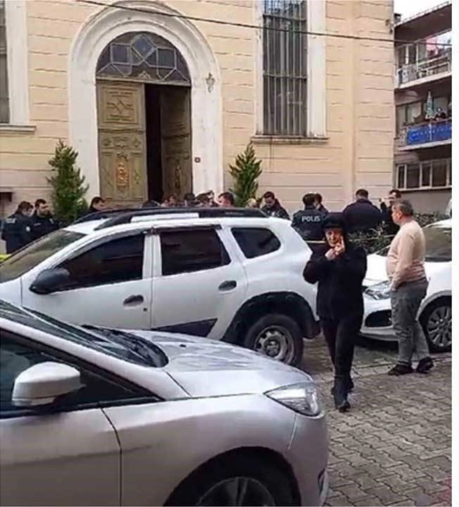 صورة من موقع الهجوم على كنيسة سانتا ماريا في إسطنبول (أرشيفية)