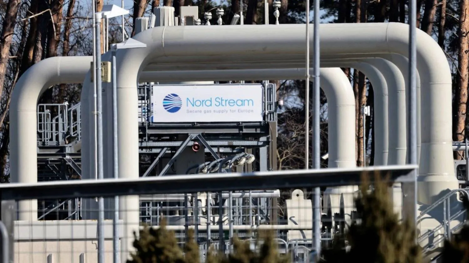 Pipes at the landfall facilities of the 'Nord Stream 1' gas pipeline are pictured in Lubmin, Germany, March 8, 2022. REUTERS/Hannibal Hanschke
