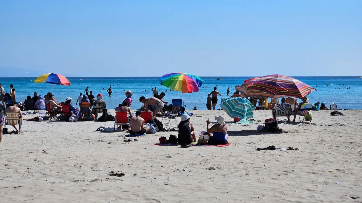 Tyre's beach on the opening day of the summer tourist season (Asharq Al-Awsat)