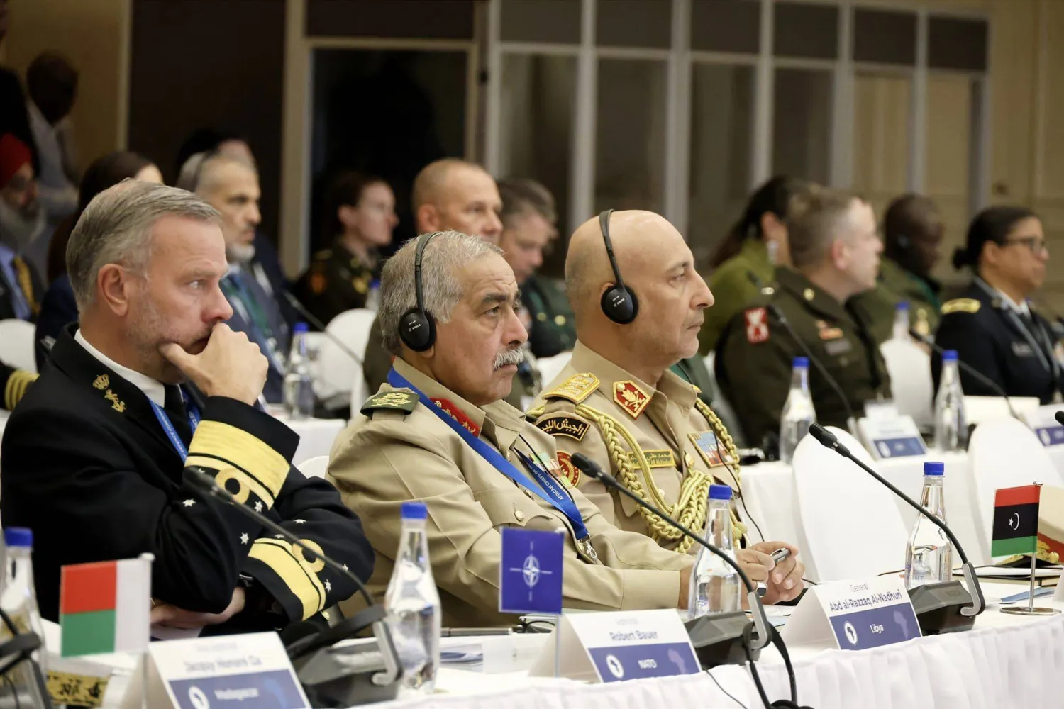 جانب من حضور الناظوري والحداد مؤتمر نظمته «أفريكوم» لوزراء الدفاع ورؤساء الأركان لجيوش دول قارة أفريقيا (رئاسة أركان حكومة «الوحدة»)