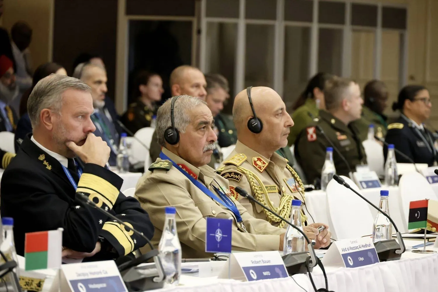  Nazuri ve Haddad, AFRICOM tarafından Afrika ülkelerinin savunma bakanları ve genelkurmay başkanları için düzenlenen konferansa katıldı. (Libya Ulusal Birlik Hükümeti Genelkurmay Başkanlığı)