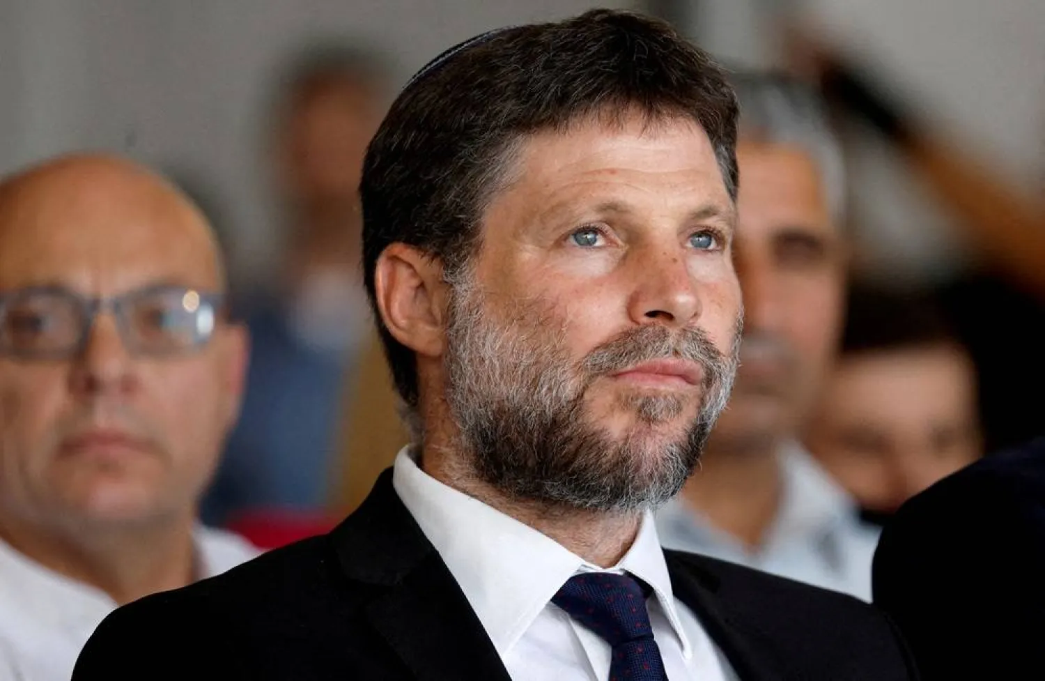Israeli Finance Minister Bezalel Smotrich attends an inauguration event for Israel's new light rail line for the Tel Aviv metropolitan area, in Petah Tikva, Israel, August 17, 2023. (Reuters)