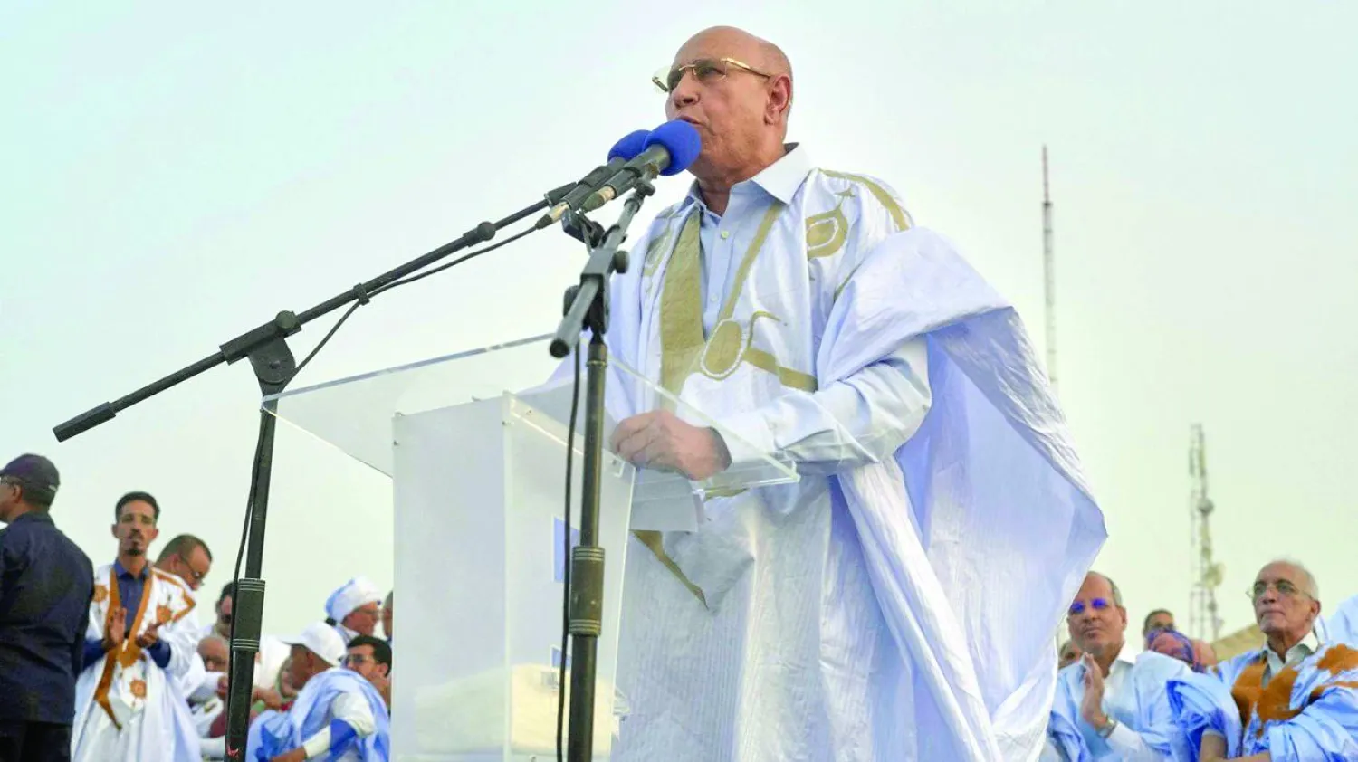 الرئيس الموريتاني محمد ولد الشيخ الغزواني في تجمع انتخابي (متداولة)