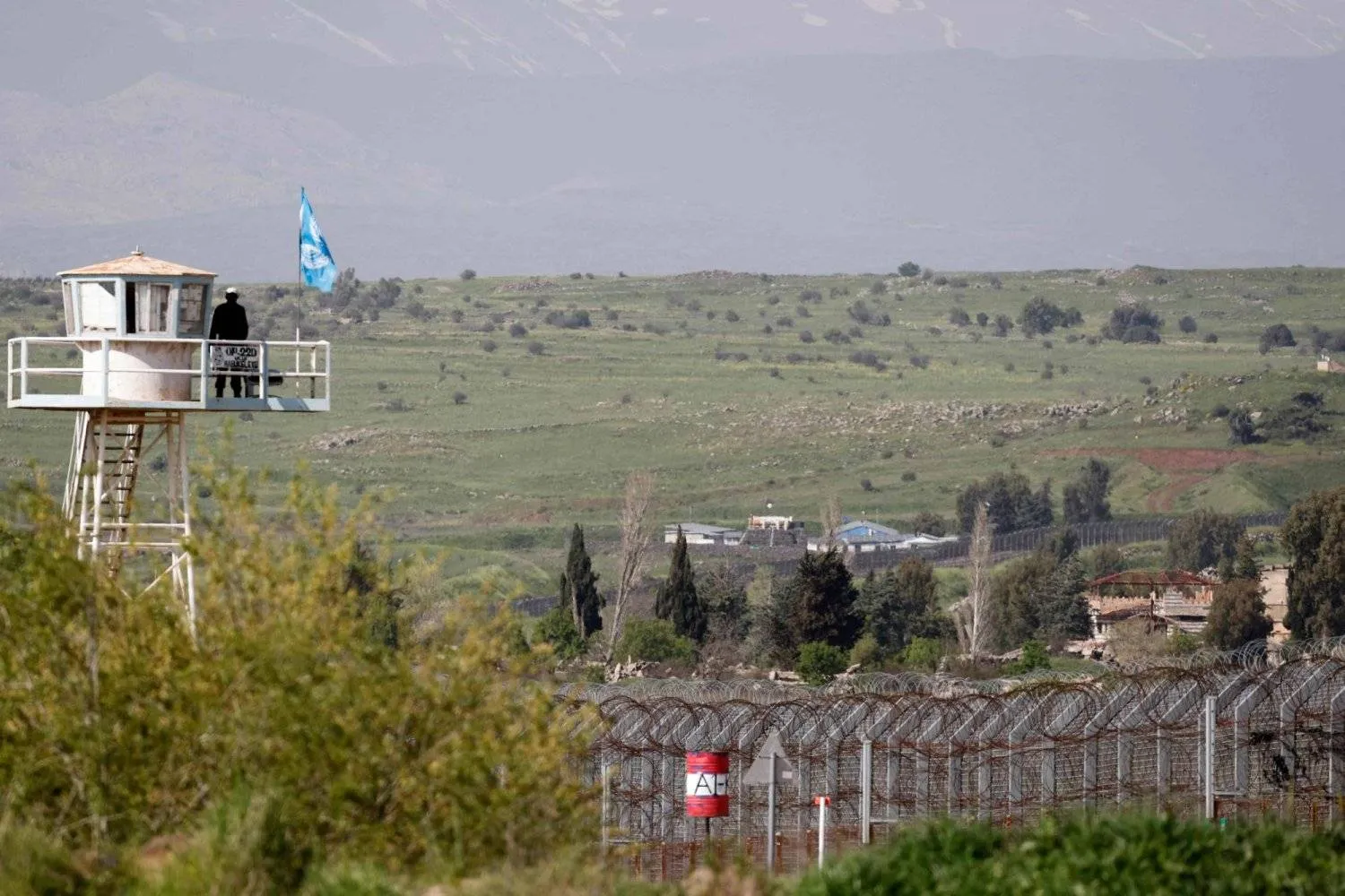 نقطة مراقبة لقوات الأمم المتحدة في الجولان (أ.ف.ب)