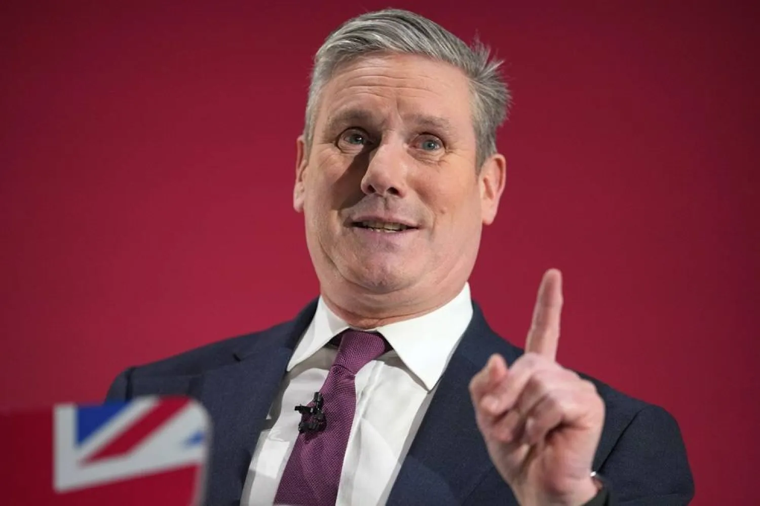 Keir Starmer, leader of Britain's opposition Labour Party, delivers a speech at a business conference in London, on Feb. 1, 2024. (AP)