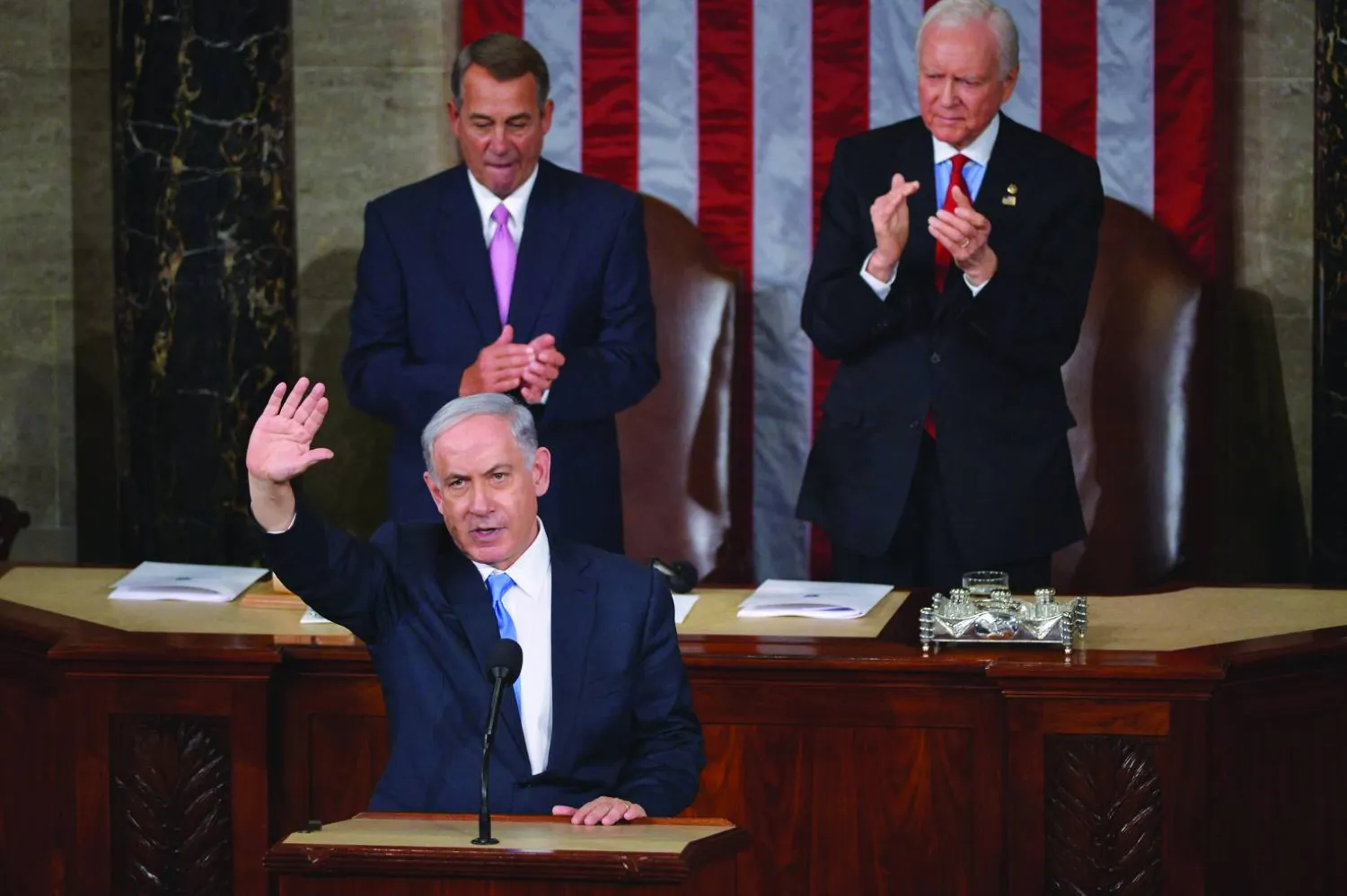 نتنياهو يتحدث أمام الكونغرس في 3 مارس 2015 (أ.ف.ب)