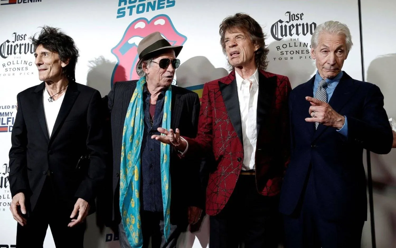 File photo: The Rolling Stones (L-R) Ronnie Wood, Keith Richards, Mick Jagger and Charlie Watts pose as they arrive for the opening of the new exhibit "Exhibitionism: The Rolling Stones" in the Manhattan borough of New York City, US, November 15, 2016. REUTERS/Mike Segar

