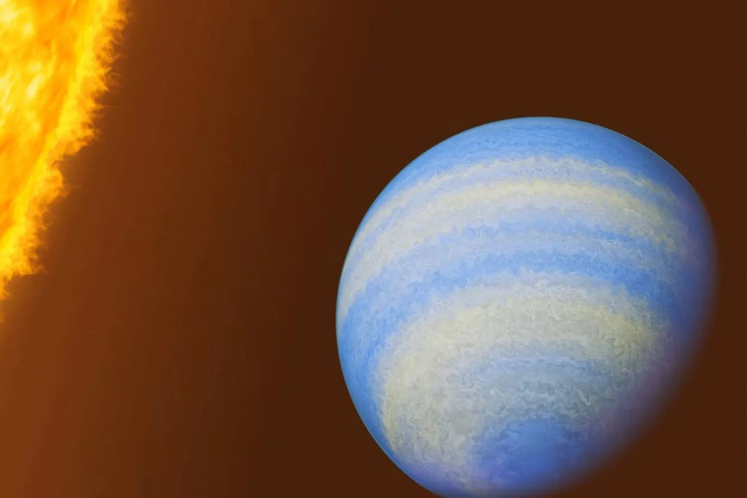 تصوُّر فني للكوكب الذي يقع على بُعد 64 سنة ضوئية من الأرض ( رويترز)