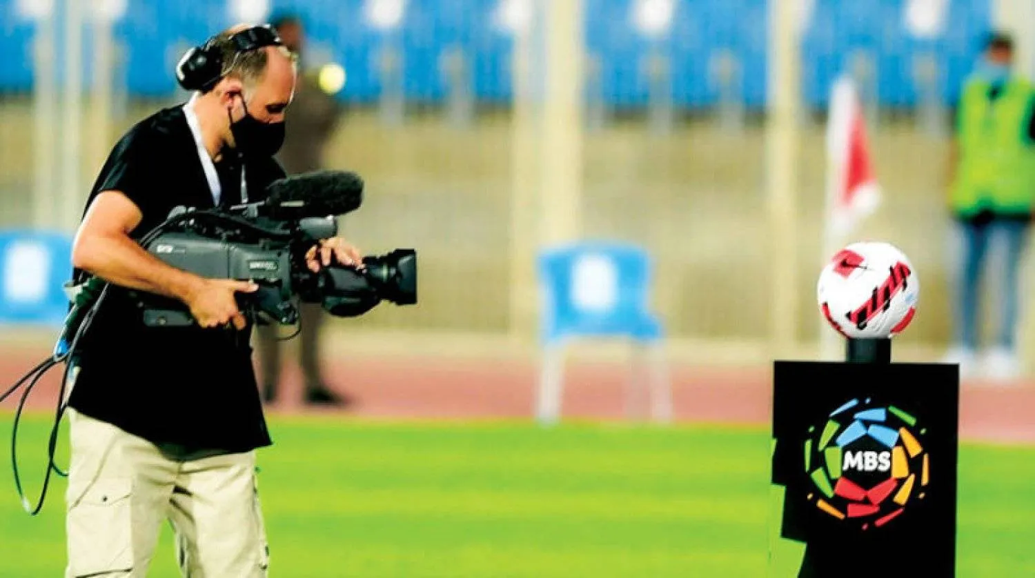من البث التلفزيوني للدوري السعودي للمحترفين (تصوير: بشير صالح)