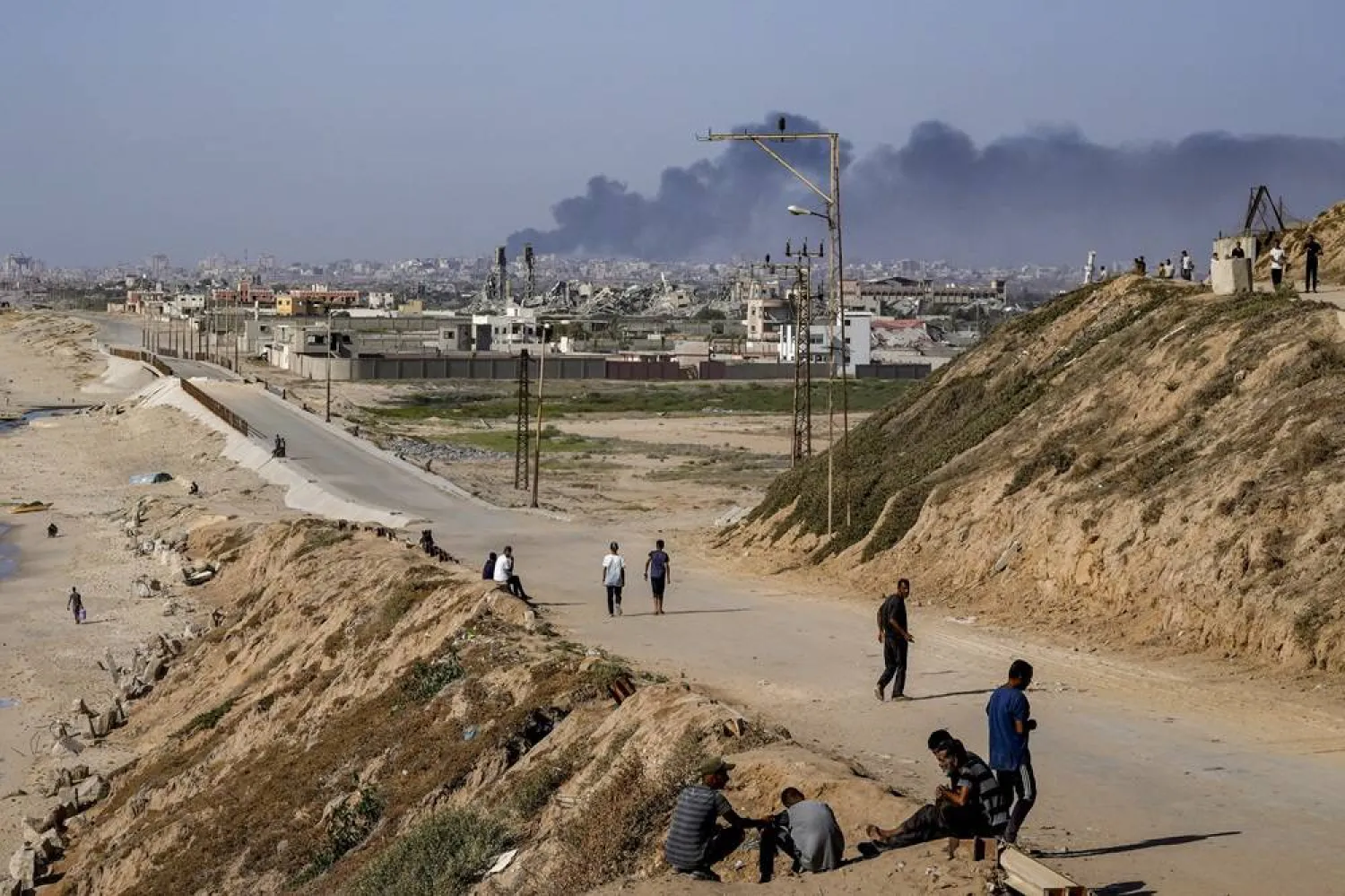 Smoke rises following an Israeli airstrike in the central Gaza Strip, Wednesday, July 10, 2024. (AP)