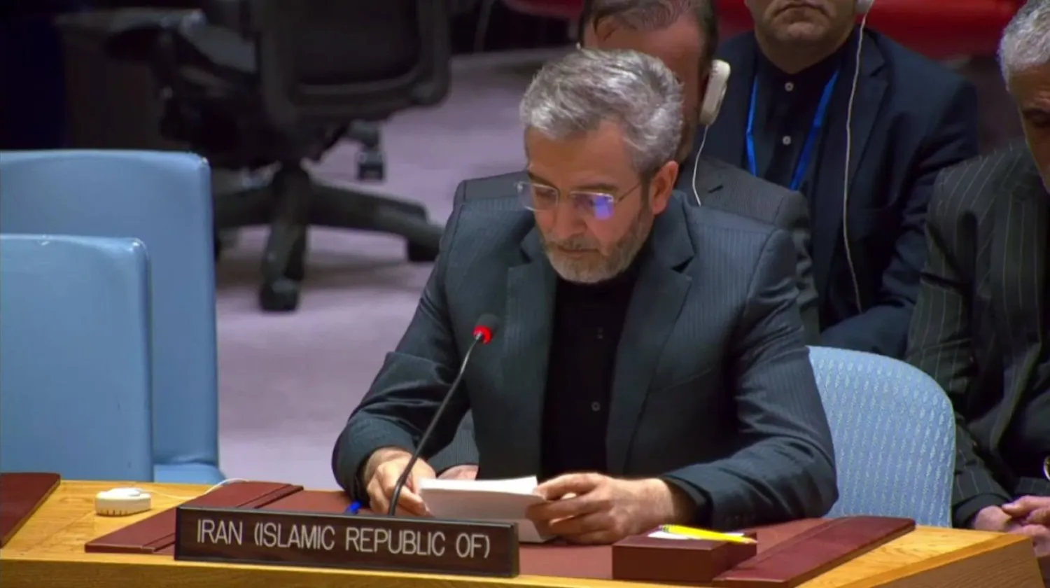 İran Dışişleri Bakan Vekili Ali Bakıri Kani dün (salı) New York'ta BM Güvenlik Konseyi önünde bir konuşma yapıyor. (İran Dışişleri Bakanlığı)