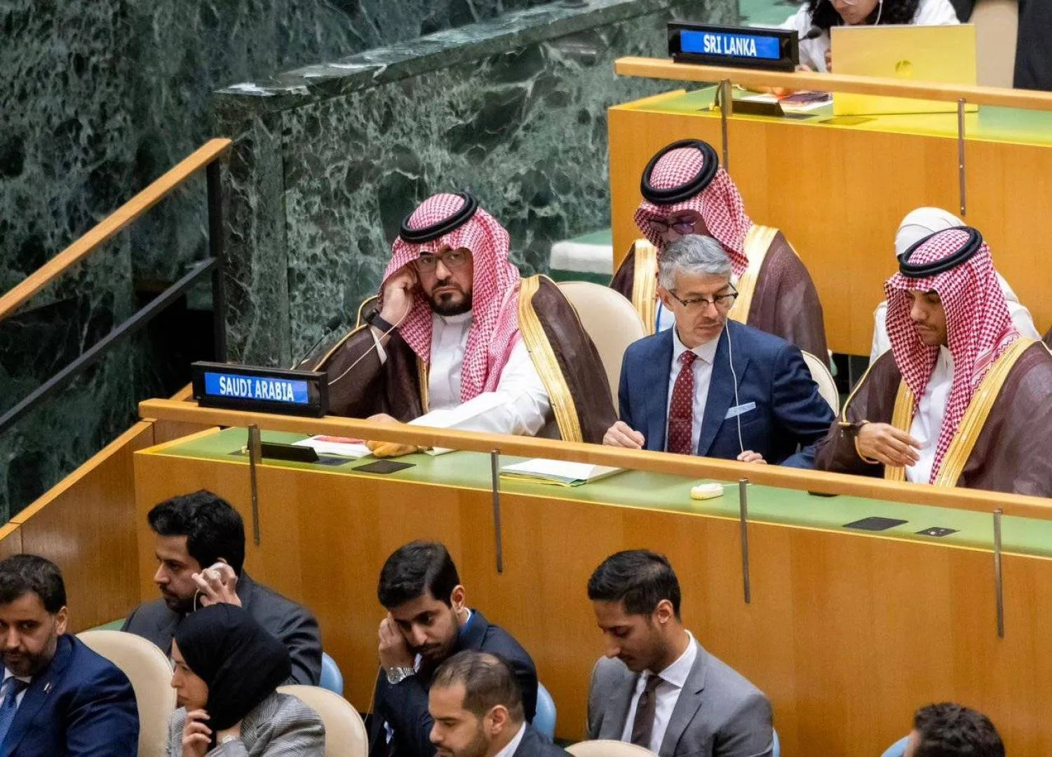 Saudi Minister of Economy and Planning Faisal Al-Ibrahim during the High-Level Political Forum for Sustainable Development 2024 in New York (AAWSAT)