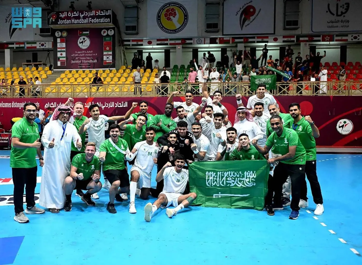 The Saudi team's path to the world championship was sealed with a victory over Oman. (SPA)