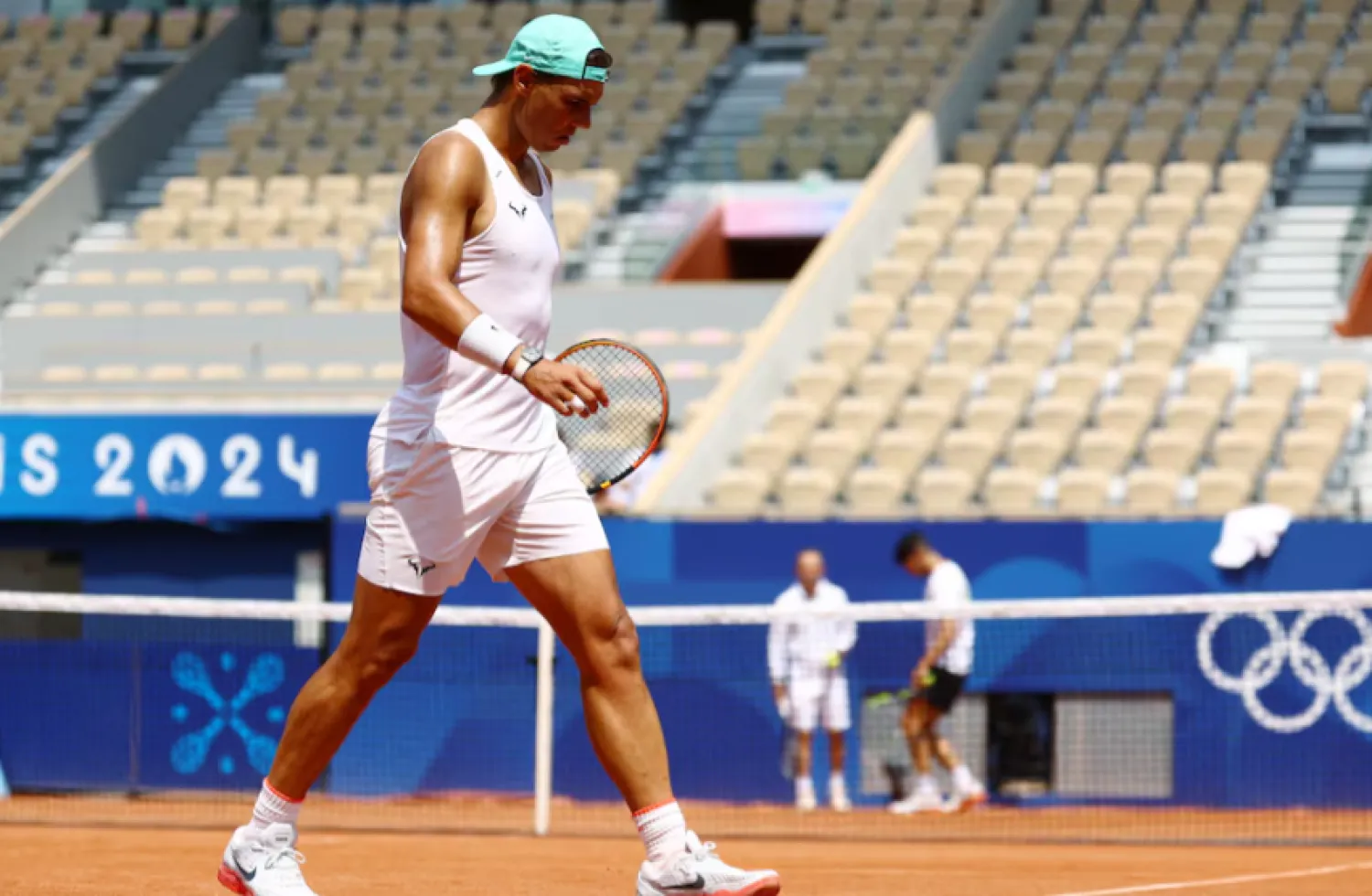 Paris 2024 Olympics - Tennis Training - Roland Garros Stadium, Paris, France - July 24, 2024. Rafael Nadal of Spain during training. REUTERS/Edgar Su Purchase Licensing Rights