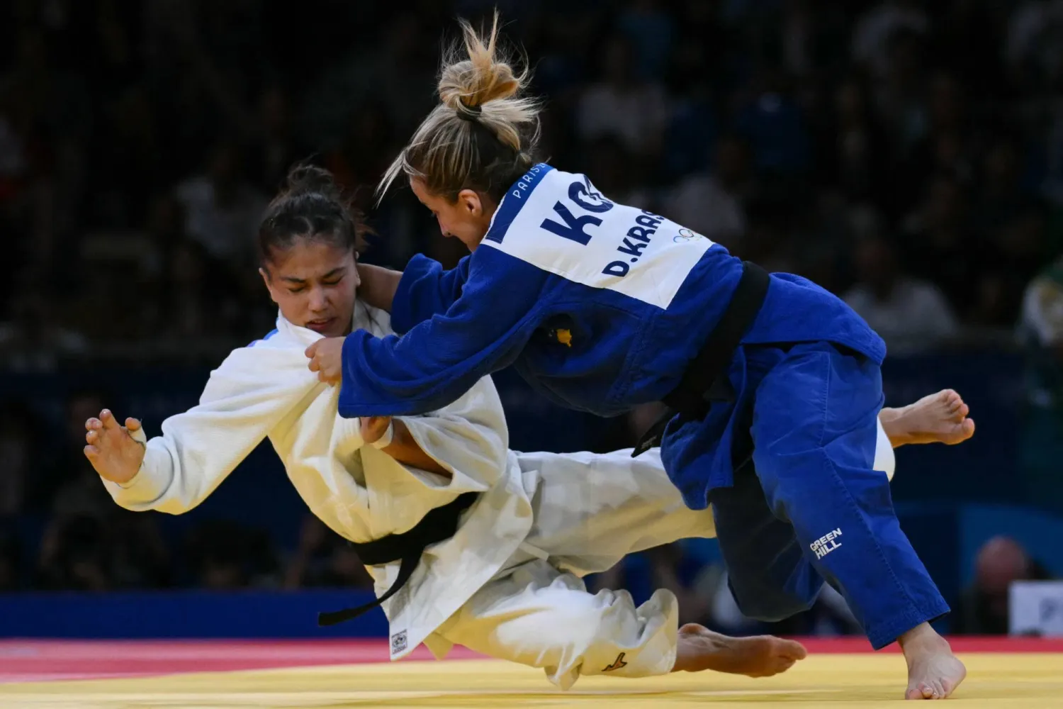 الأوزبكية ديورا كيلديورا تفوز بذهبية الجودو في أولمبياد باريس (أ.ف.ب)