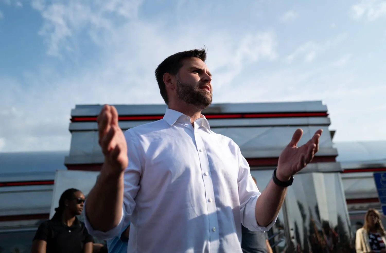 جي دي فانس مرشح دونالد ترمب لمنصب نائب الرئيس 28 يوليو 2024 (أ.ف.ب)