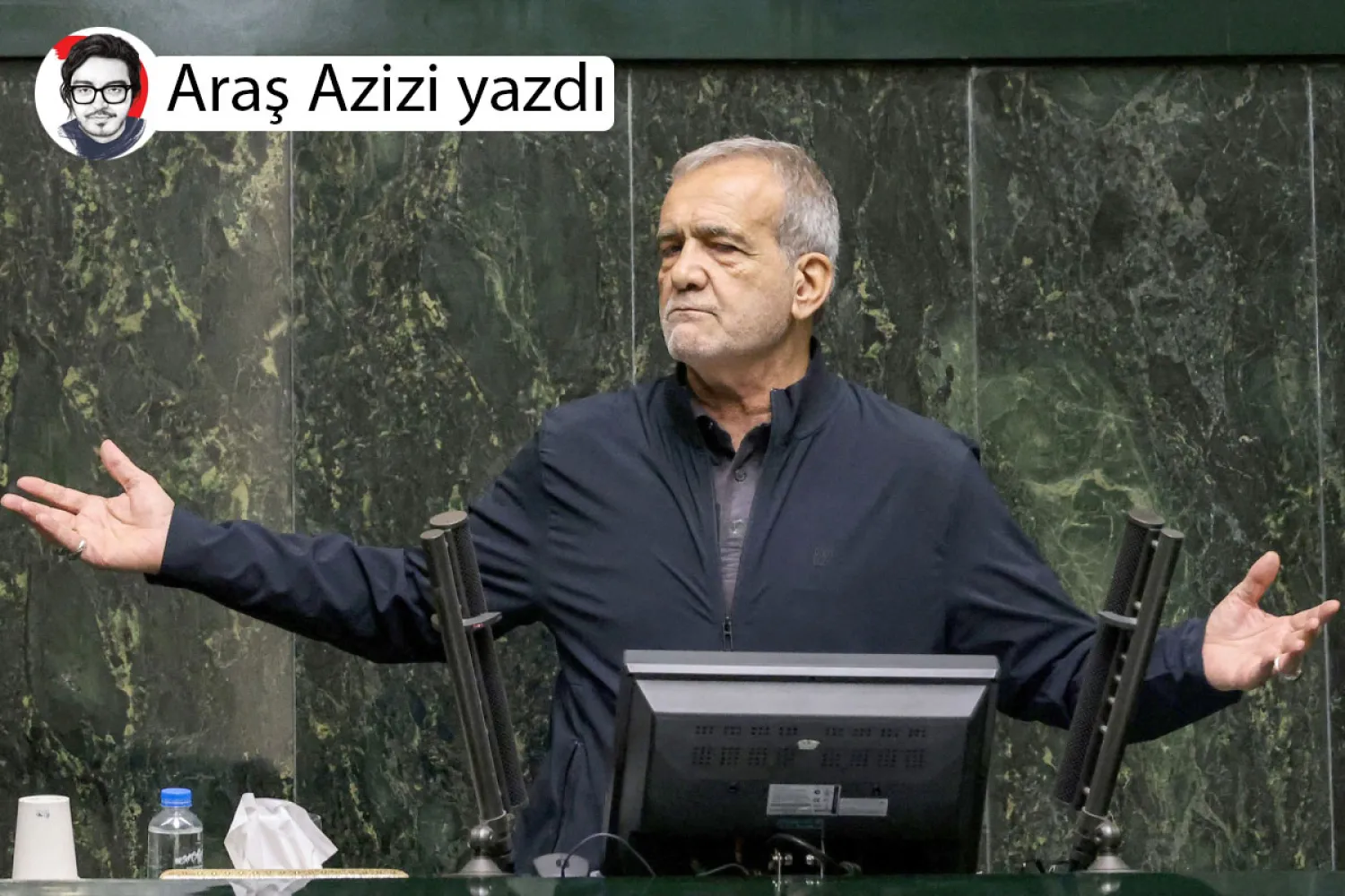 İran Cumhurbaşkanı Mesud Pezeşkiyan milletvekillerine hitap ederken, 21 Ağustos 2024 (AFP)