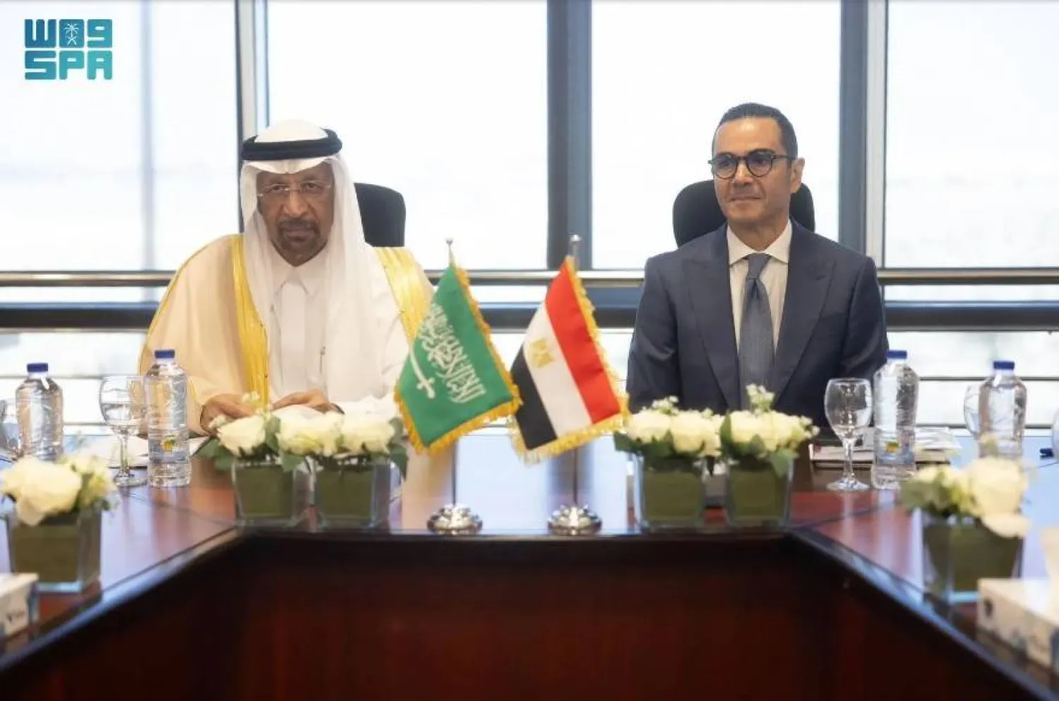 Saudi Minister of Investment Eng. Khalid bin Abdulaziz Al-Falih met with Egyptian Minister of Investment and Foreign Trade Eng. Hassan El-Khatib. SPA
