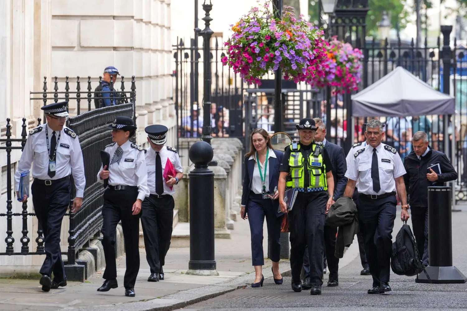Police chiefs arrive to meet Britain's Prime Minister Keir Starmer to discuss clashes following the Southport stabbing, at Downing Street in London, Britain August 1, 2024. REUTERS/Maja Smiejkowska