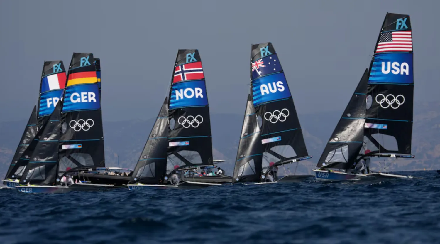  Fickle winds continued to affect the first medal races for sailing at the Paris Olympics Friday (The AP)