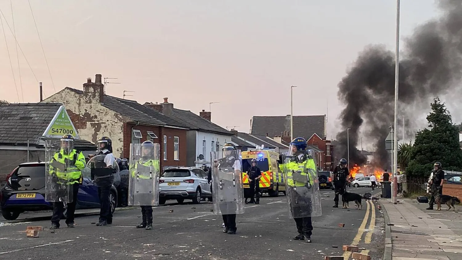 Clashes have erupted in cities across England and Northern Ireland since a mass stabbing in Southport but authorities say far-right elements have fueled the unrest. Roland LLOYD PARRY / AFP
