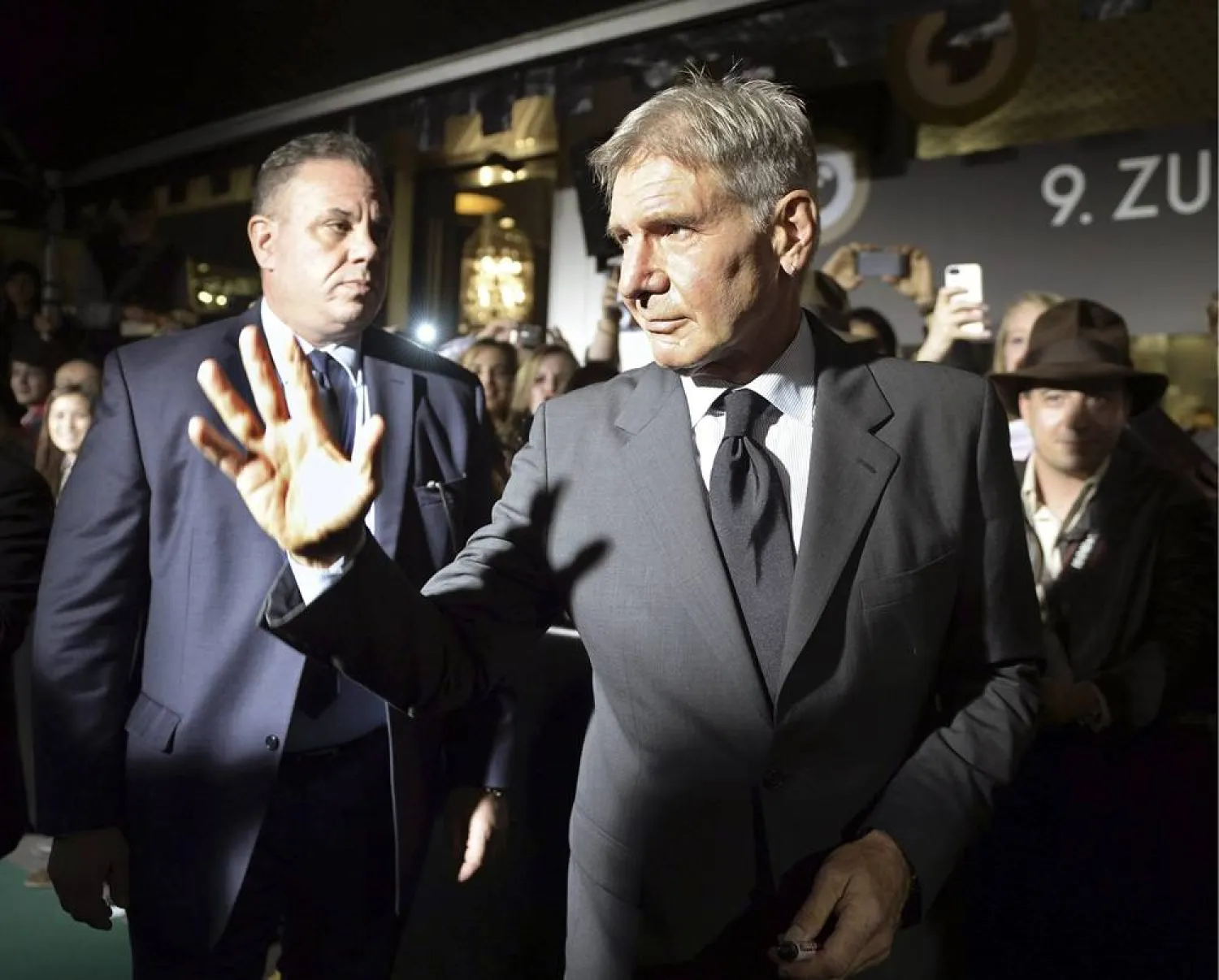 US film actor and producer Harrison Ford arrives to receive the Lifetime Achievement Award at the Zurich Film Festival in Zurich, Switzerland, Oct. 4, 2013. (Walter Bieri/Keystone via AP) 