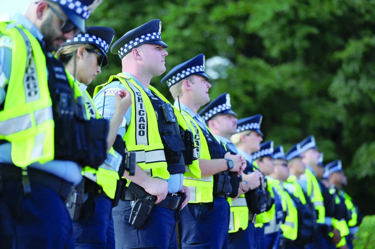 
نشرت شيكاغو 2500 عنصر من الشرطة المحلية لضمان أمن المؤتمر (رويترز)