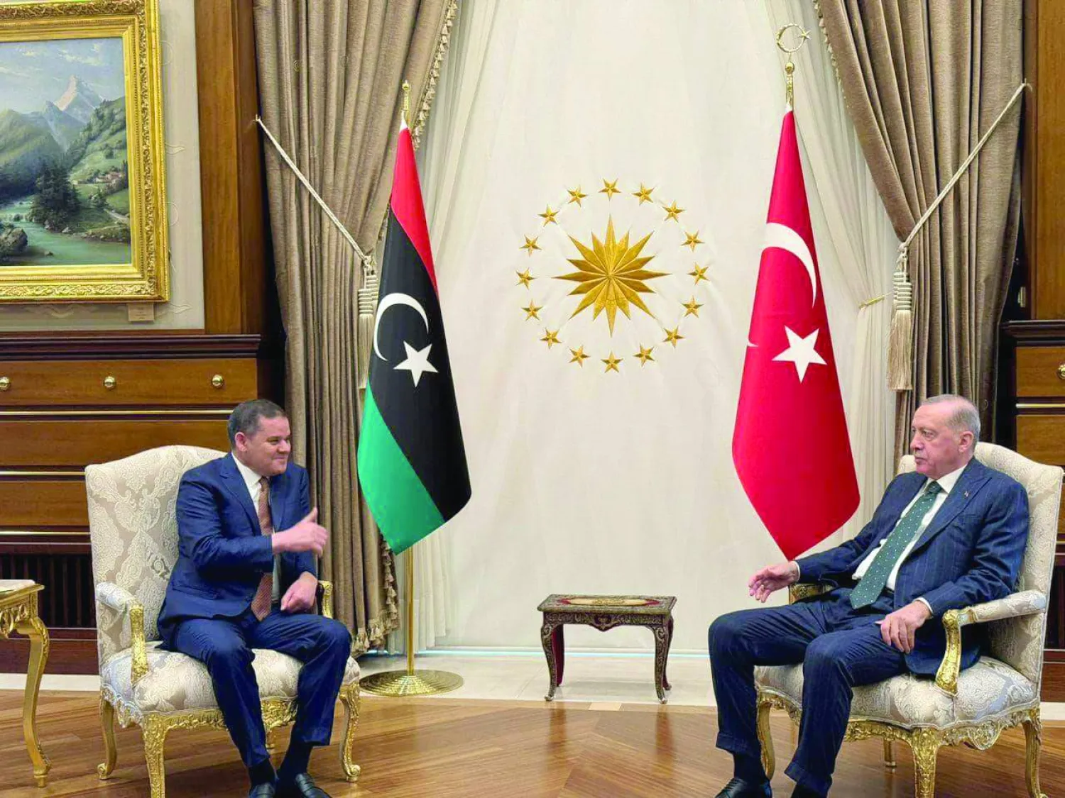 
من لقاء سابق بين إردوغان والدبيبة (حكومة الوحدة)