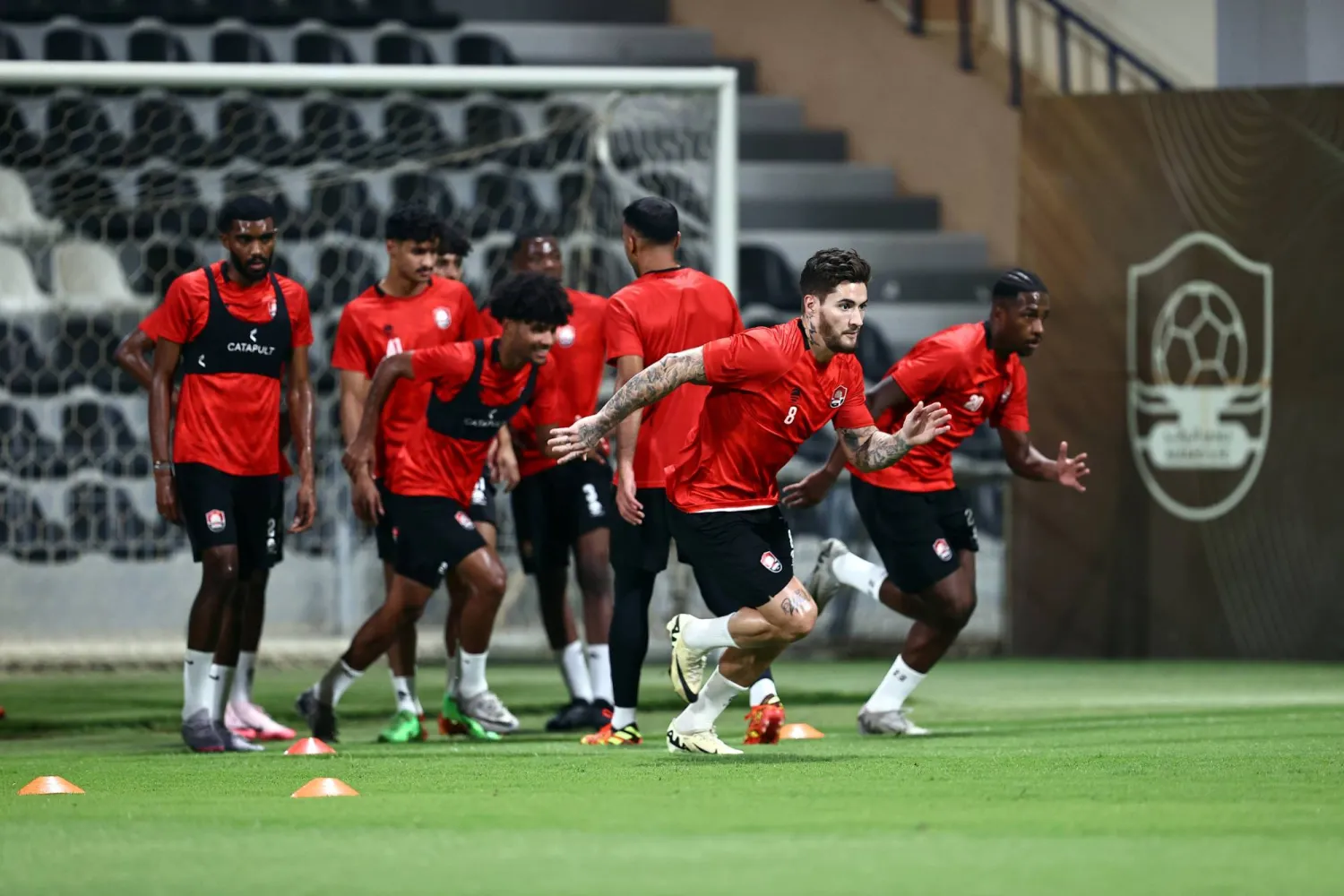 جانب من استعدادات الرائد لمواجهة النصر (نادي الرائد)