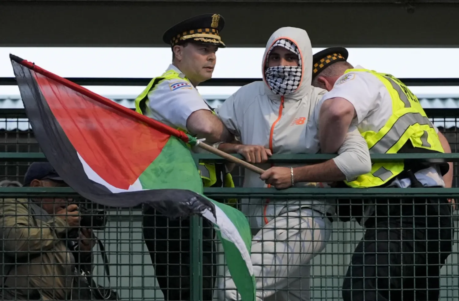 Organizers of Wednesday's demonstration drew on the Chicago area's Palestinian community, one of the largest in the country, by bringing buses from suburban mosques - The AP