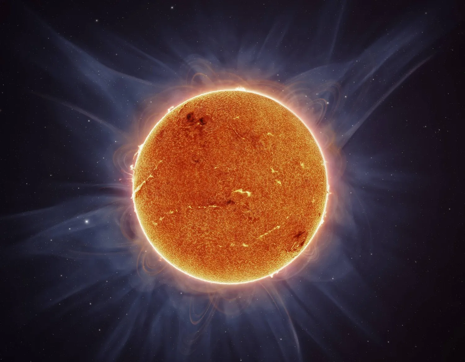 صورة مكونة من آلاف الصور للشمس (حساب أندرو مكارثي على موقع «إكس»)