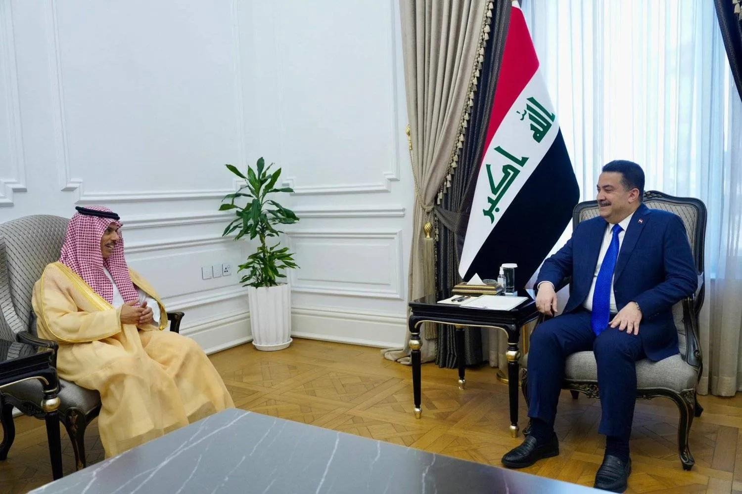 The Iraqi Prime Minister met in Baghdad on Thursday with the Saudi Foreign Minister. SPA