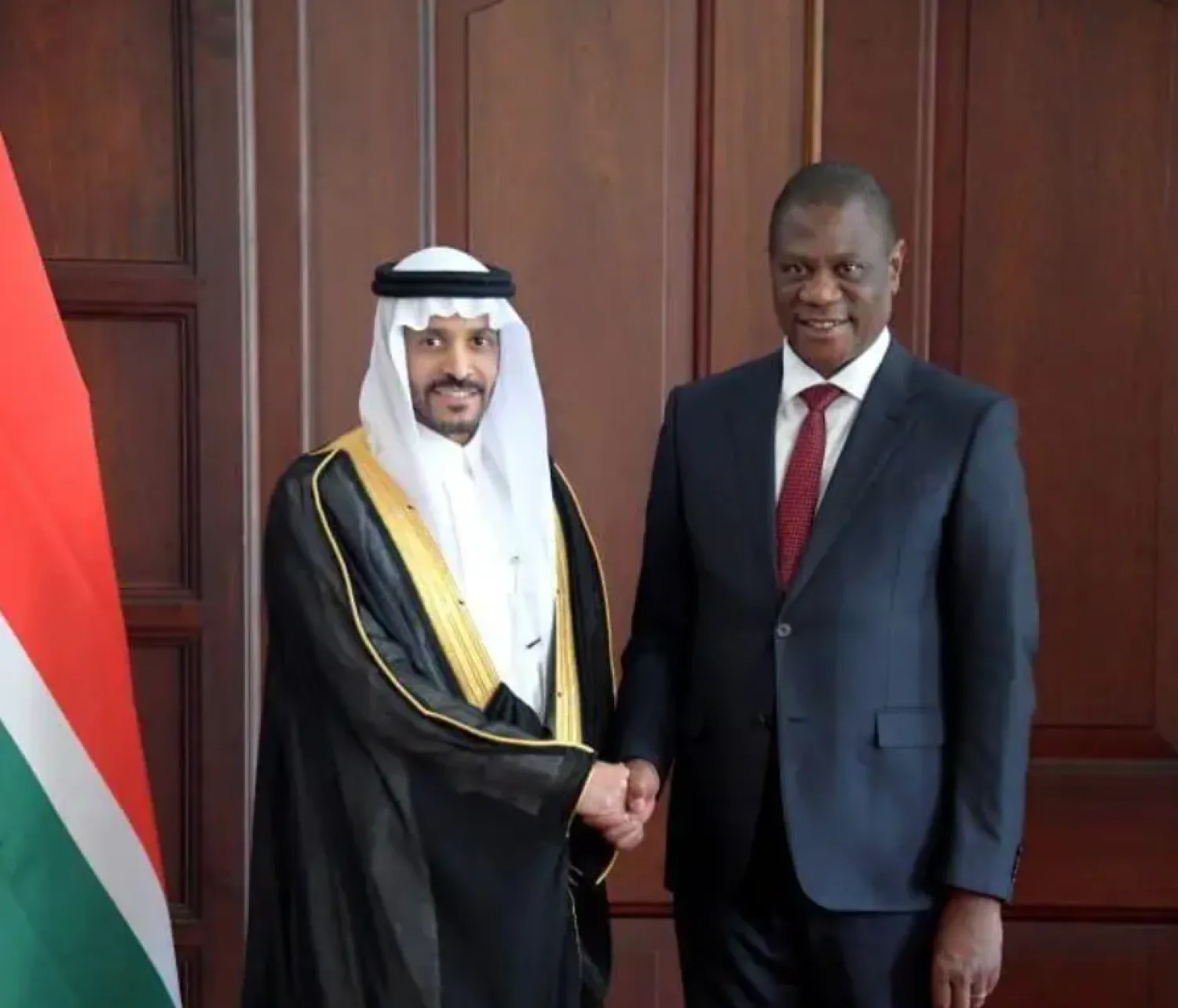 South African Vice President Paul Mashatile met in Pretoria on Friday Saudi Ambassador to South Africa Faisal bin Falah Al-Harbi, who presented his credentials. - SPA